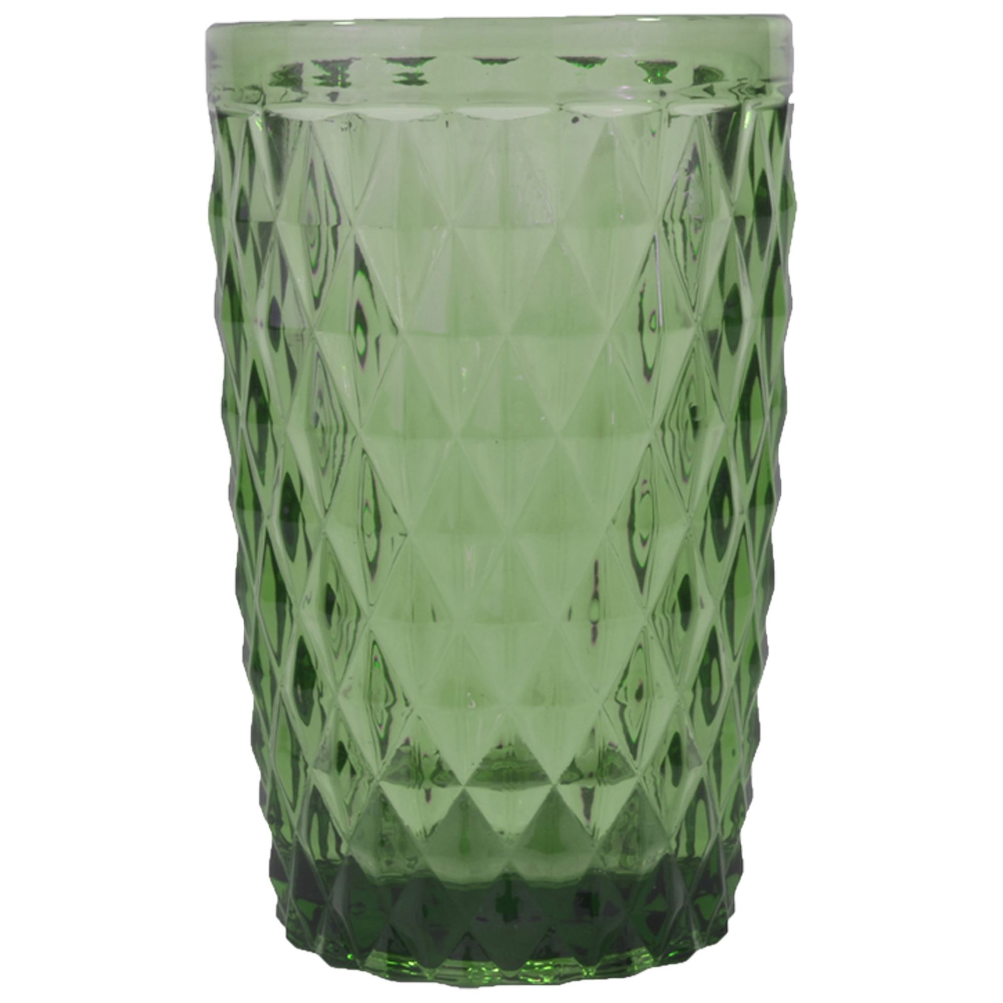 Chope en verre pressé vert 34 cl - Lot de 6 Chope en verre pressé vert 34 cl - Lot de 6