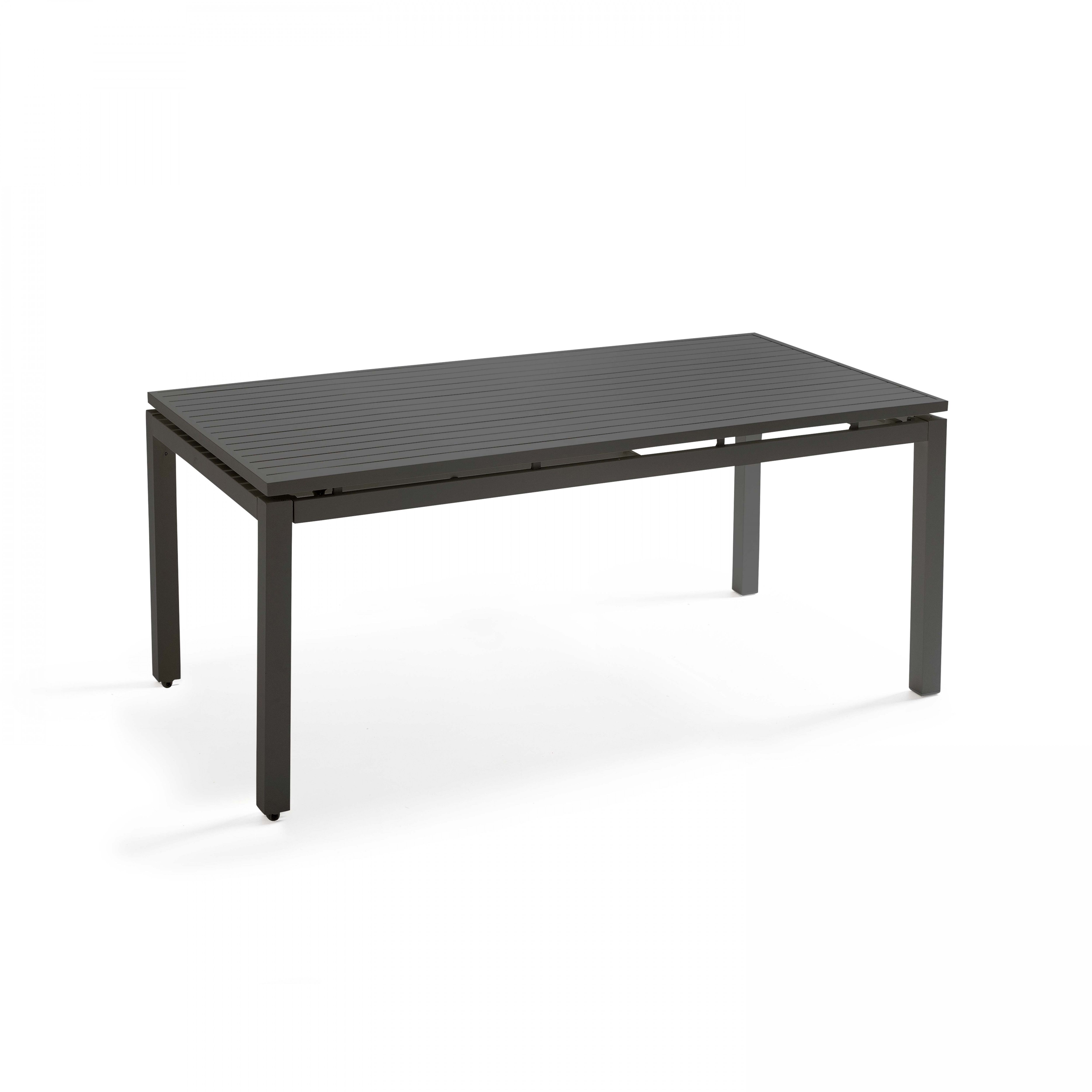 Table de jardin extensible 8 places en aluminium noir 180/240 cm