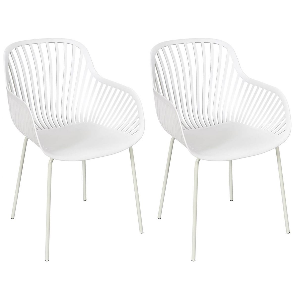 Lot de 2 Fauteuils Blancs Ajourés