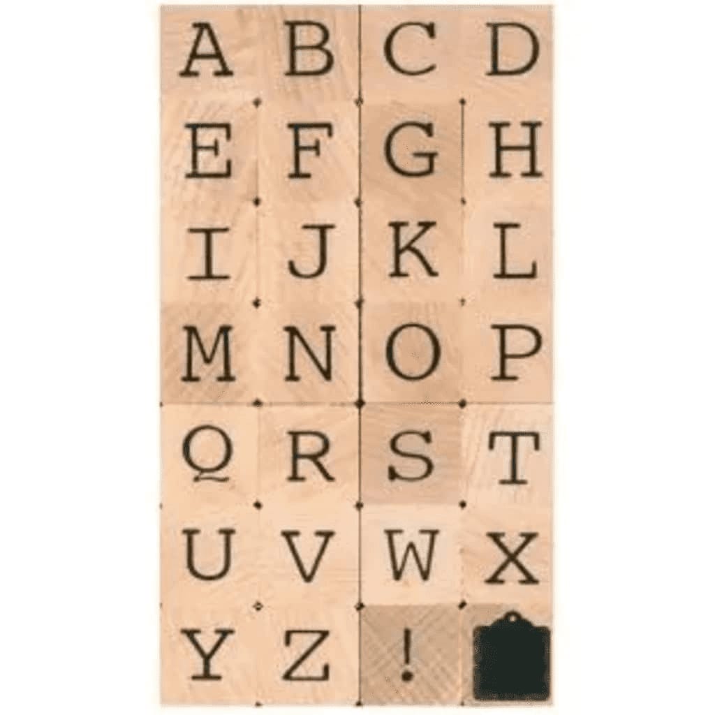 Tampons bois alphabet en majuscules