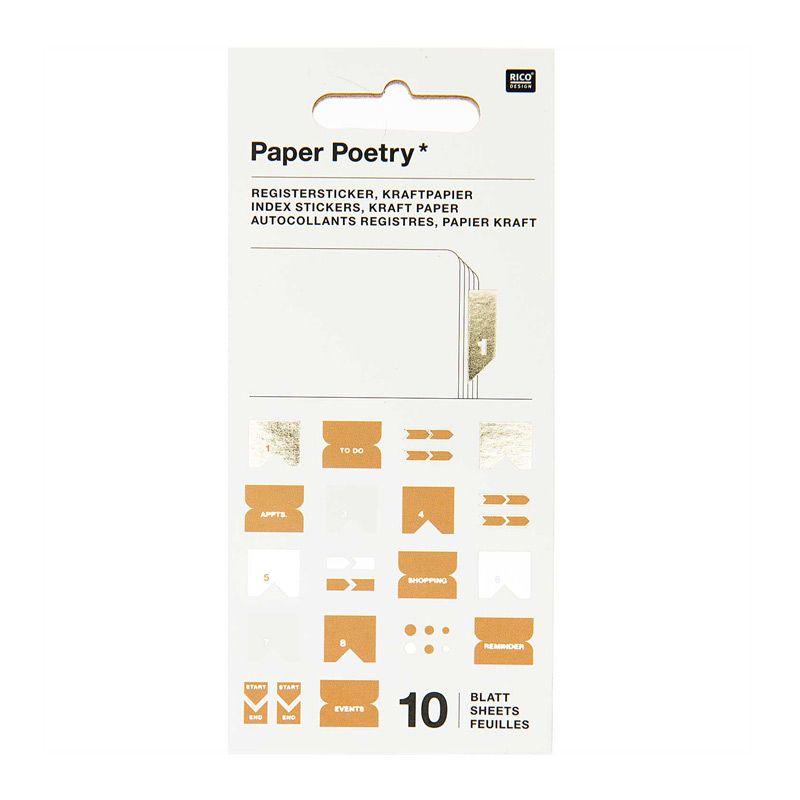 10 feuilles d'autocollants registre papier kraft (photo) 10 feuilles d'autocollants registre papier kraft