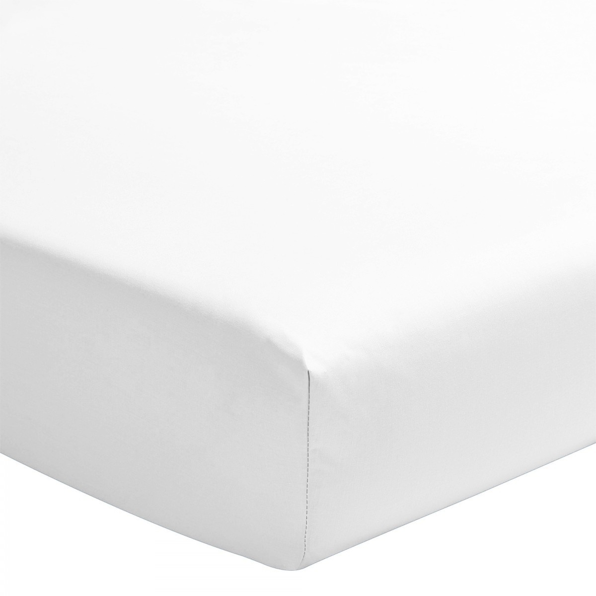 Drap Housse Uni 100% Coton Bonnet 30cm Blanc 140x200cm Drap Housse Uni 100% Coton Bonnet 30cm Blanc 140x200cm