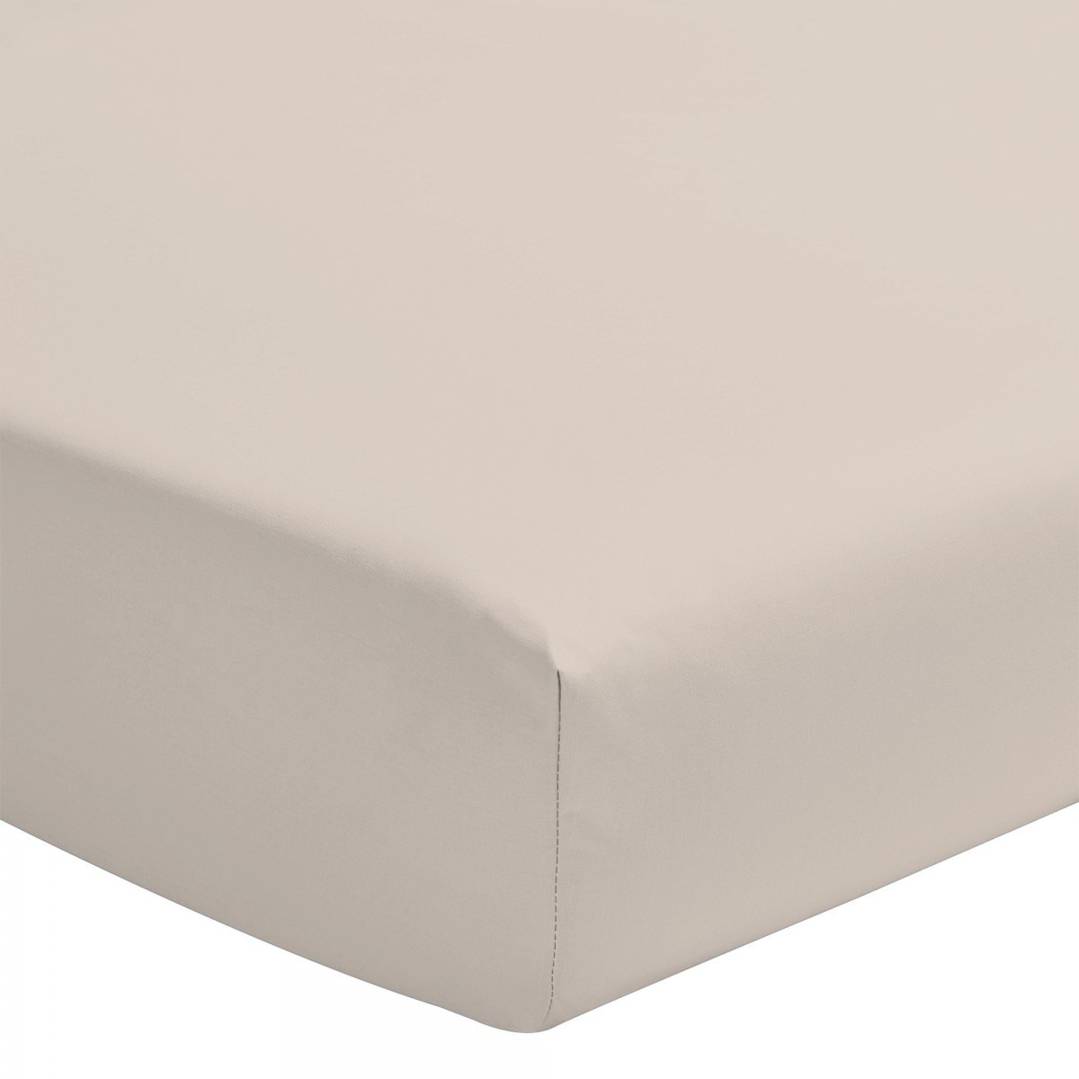 Drap Housse Coloré Uni 100% Coton Bonnet 25cm Beige Caramel 140x190cm (photo) Drap Housse Coloré Uni 100% Coton Bonnet 25cm Beige Caramel 140x190cm