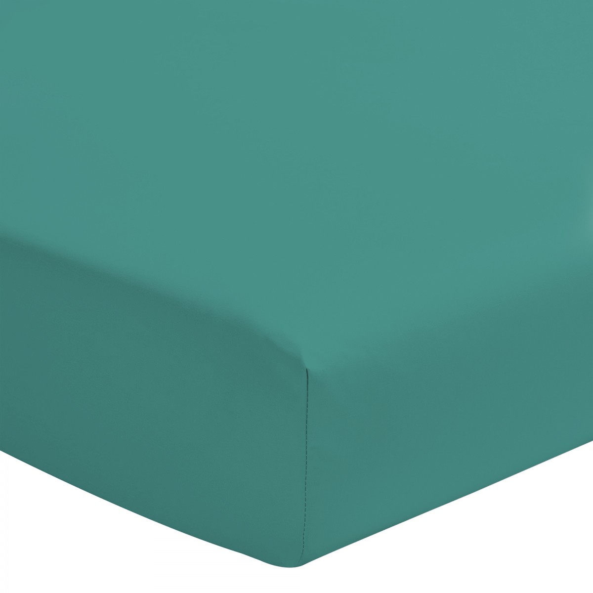 Drap housse percale de coton - Bonnet 30cm - Vert - 140x190 cm Drap housse percale de coton - Bonnet 30cm - Vert - 140x190 cm