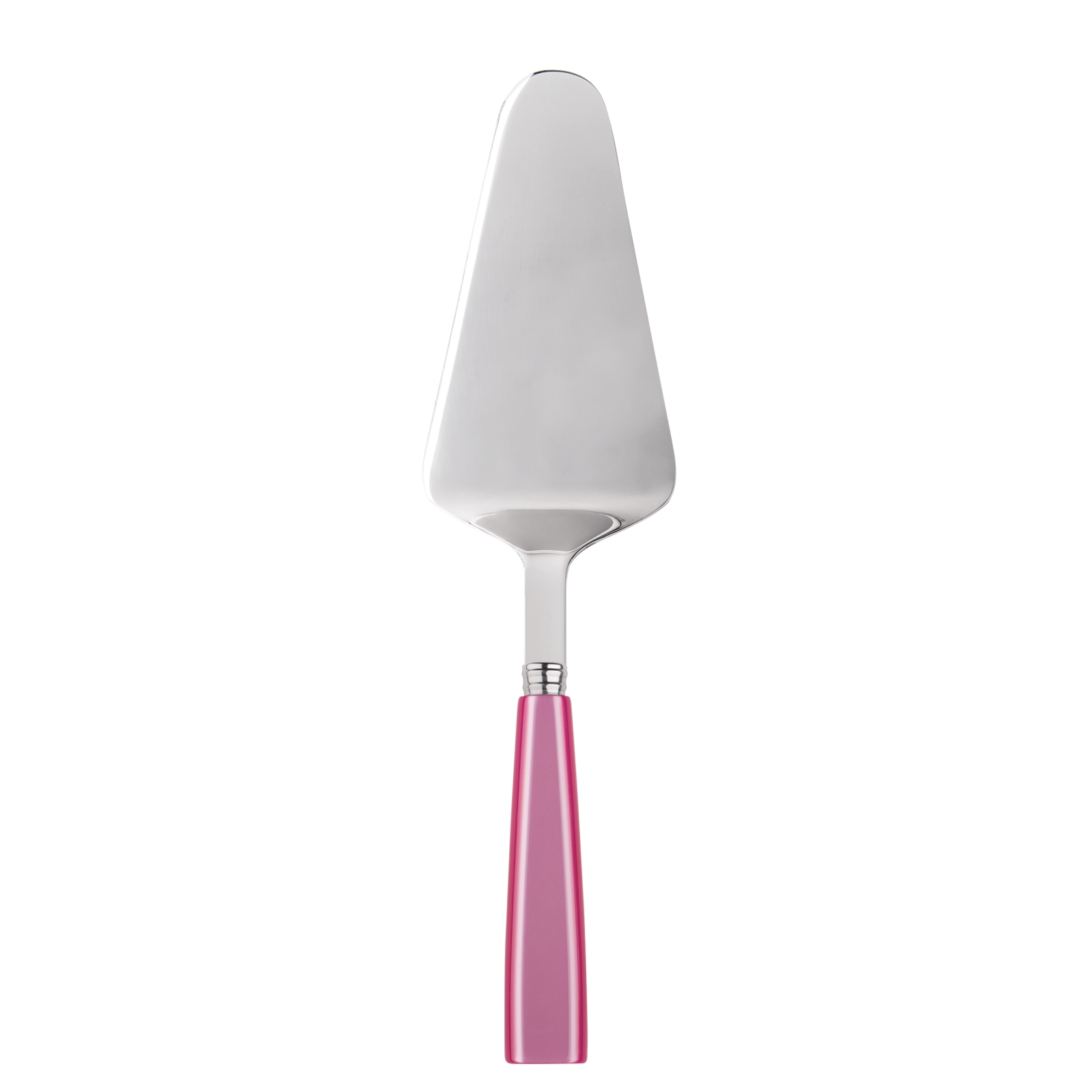 Pelle à tarte inox et acrylique rose Pelle à tarte inox et acrylique rose