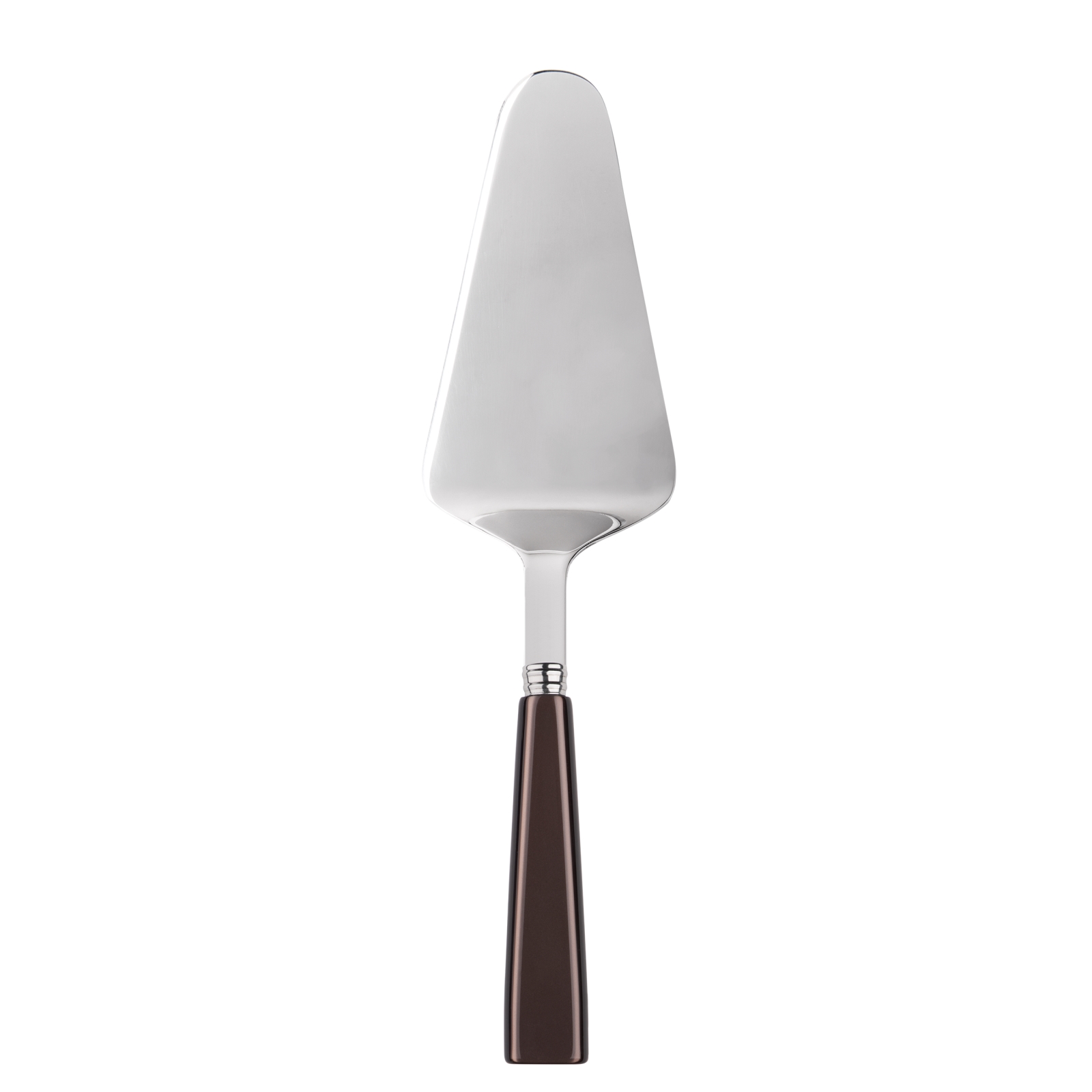 Pelle à tarte inox et acrylique marron Pelle à tarte inox et acrylique marron