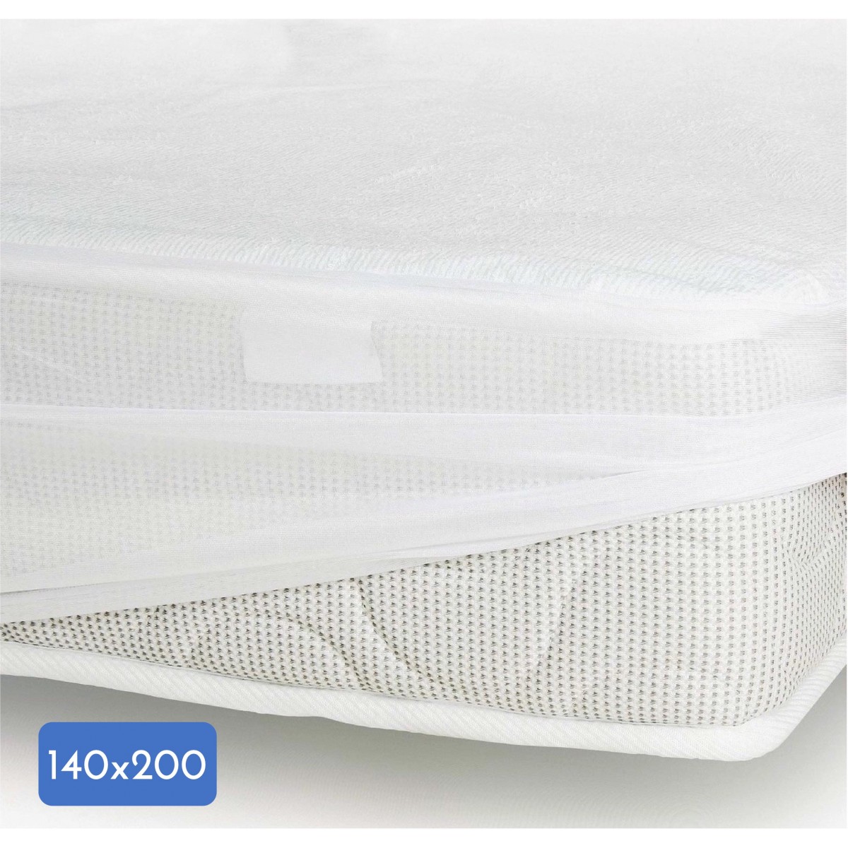 Protège Matelas Coton-Polyester Imperméabilisé Blanc 140x200cm Protège Matelas Coton-Polyester Imperméabilisé Blanc 140x200cm