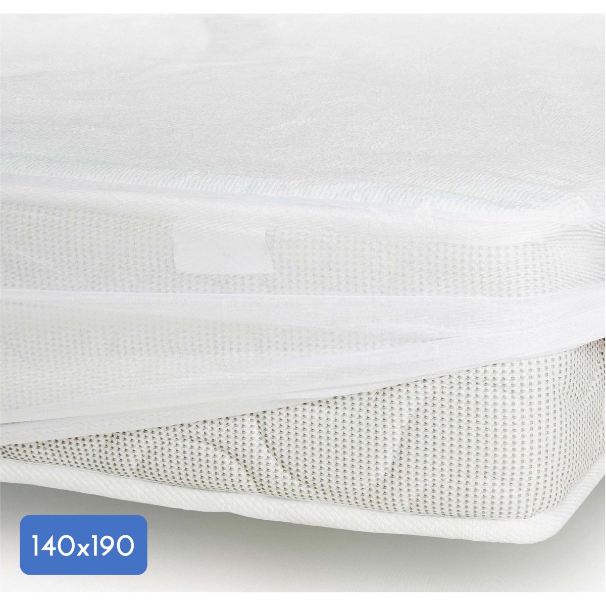 Protège Matelas Coton-Polyester Imperméabilisé Blanc 140x190cm Protège Matelas Coton-Polyester Imperméabilisé Blanc 140x190cm