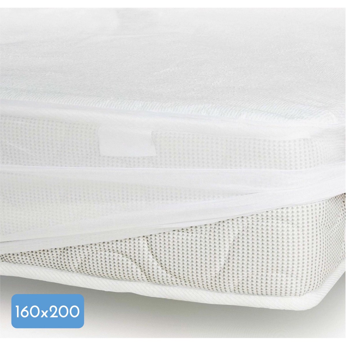 Protège Matelas Coton-Polyester Imperméabilisé Blanc 160x200cm Protège Matelas Coton-Polyester Imperméabilisé Blanc 160x200cm
