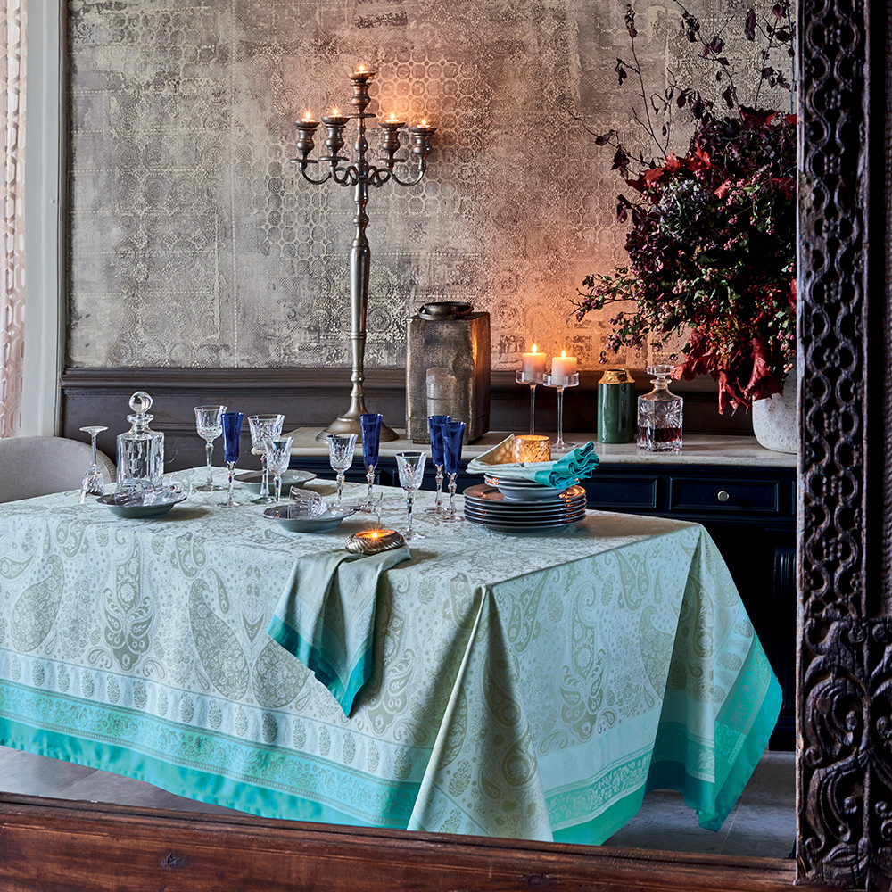 Nappe antitache déperlant pur coton gris 174X254 Nappe antitache déperlant pur coton gris 174X254