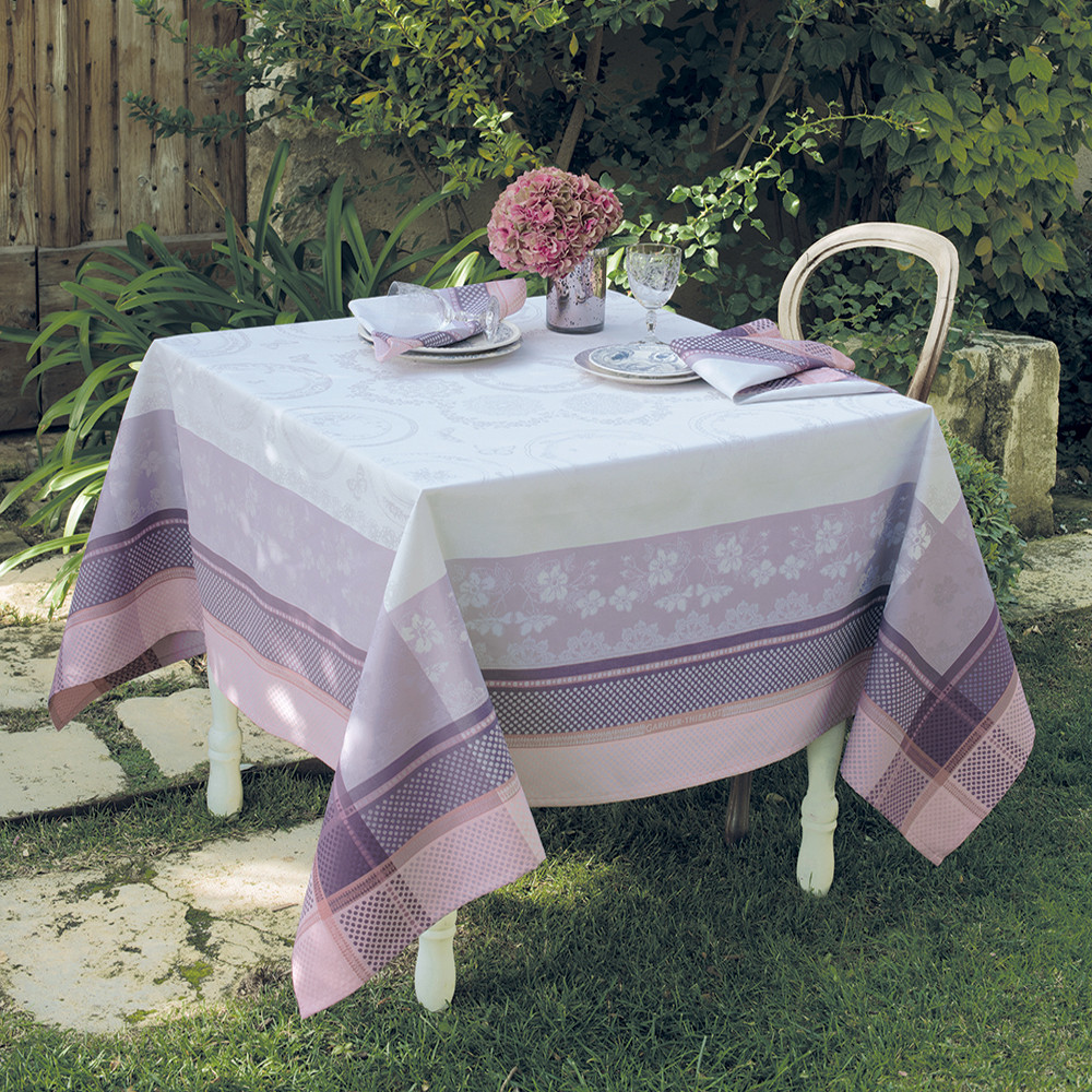 Nappe carrée antitache déperlant pur coton 175x175 Nappe carrée antitache déperlant pur coton 175x175