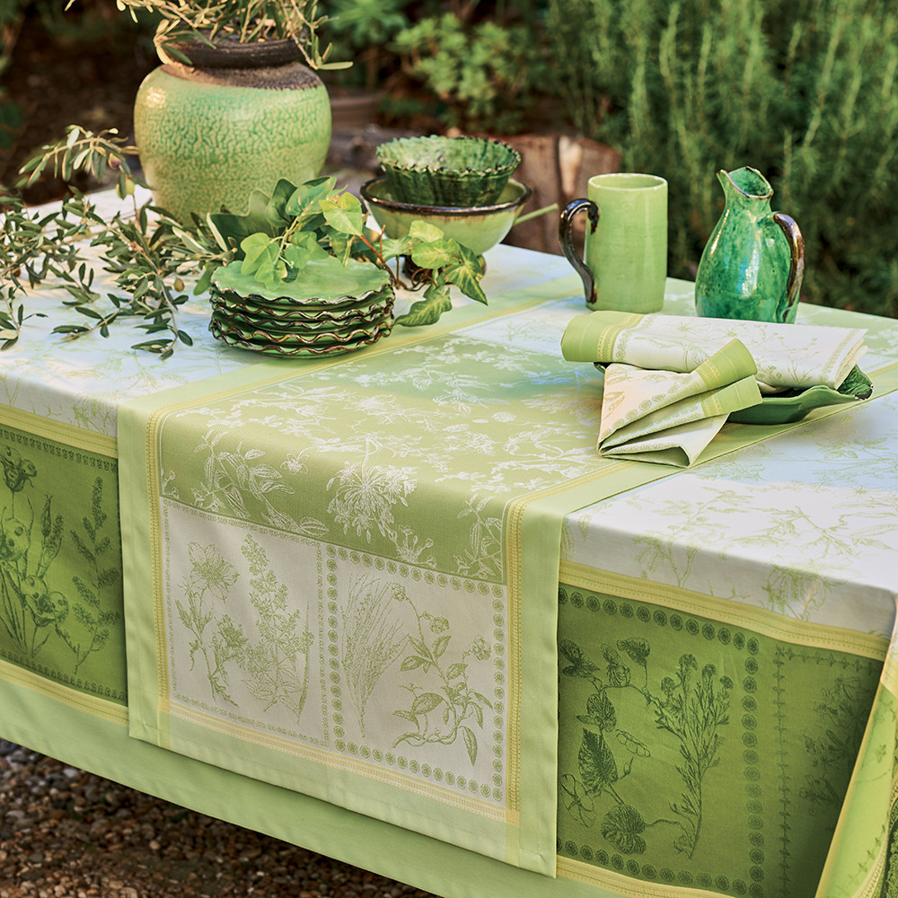 Chemin de table antitache déperlant vert 54X180 Chemin de table antitache déperlant vert 54X180