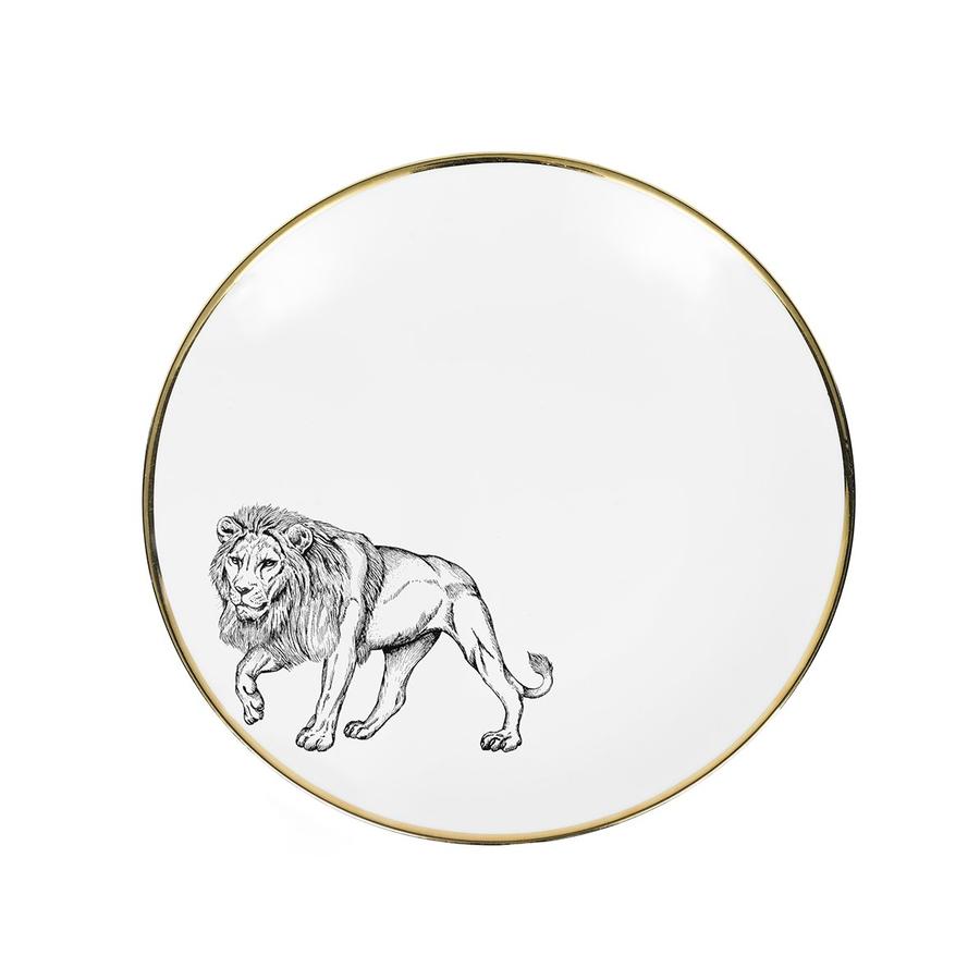 Grande Assiette Porcelaine de Limoges Tigre 26,5 cm