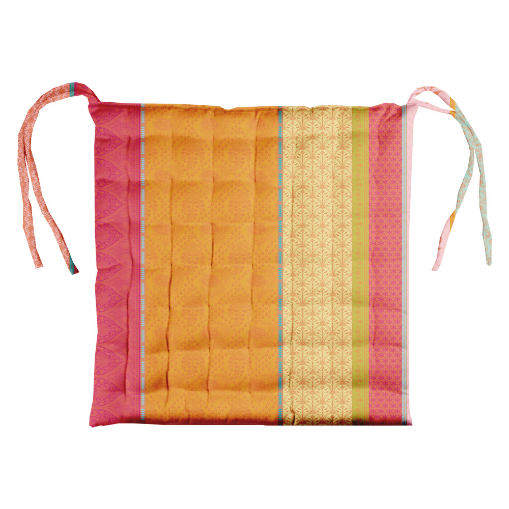 Galette de chaise enduit imperméable pur coton multicolore 38X38 Galette de chaise enduit imperméable pur coton multicolore 38X38