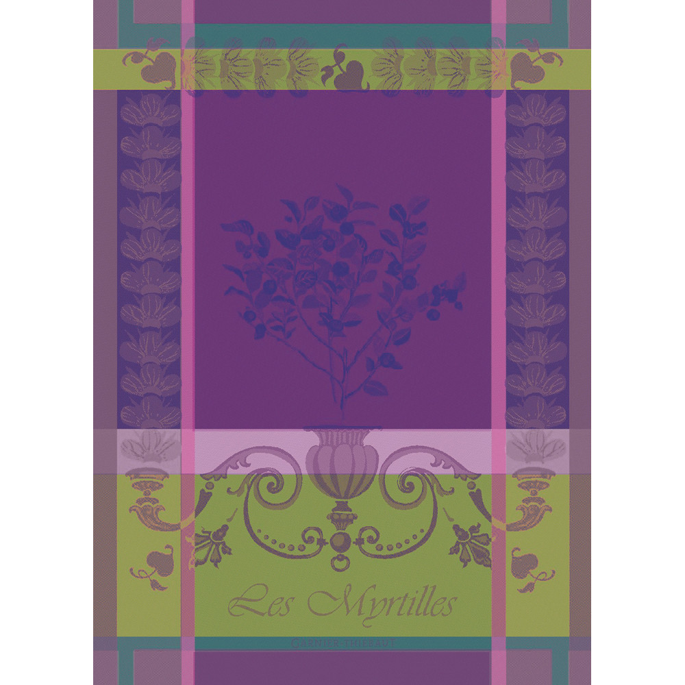 torchon  pur coton violet 56x77