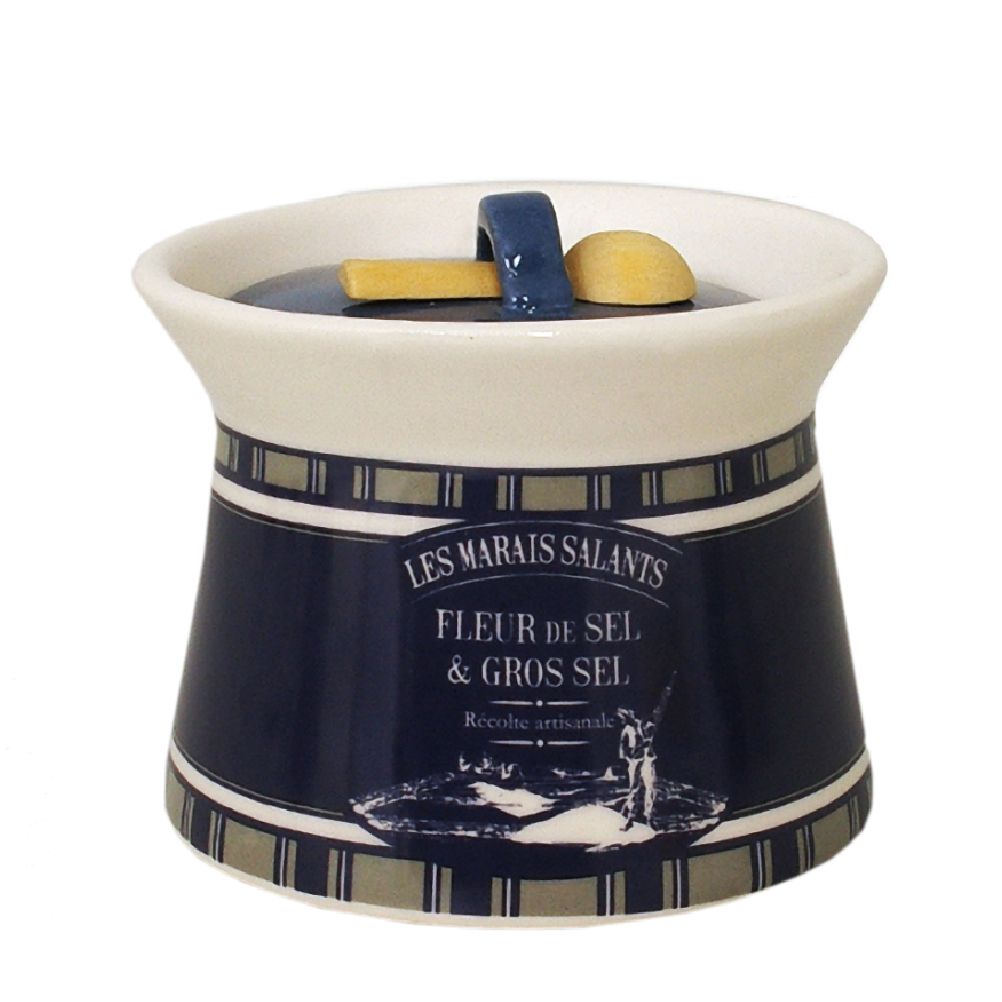 Pot à gros sel en céramique avec cuillère Pot à gros sel en céramique avec cuillère