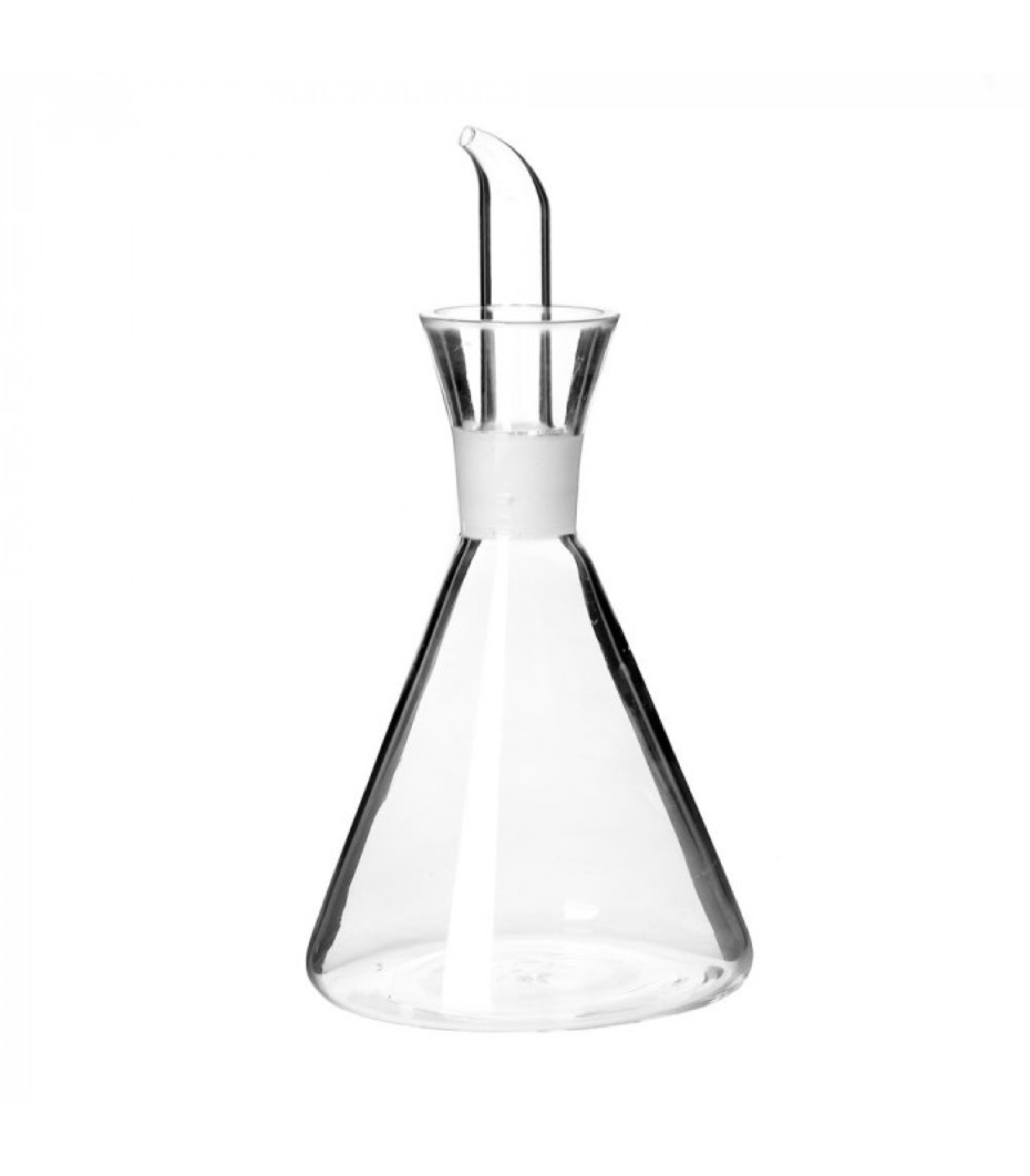 Huilier ou Vinaigrier conique en verre transparent anti goutte 250ml Huilier ou Vinaigrier conique en verre transparent anti goutte 250ml