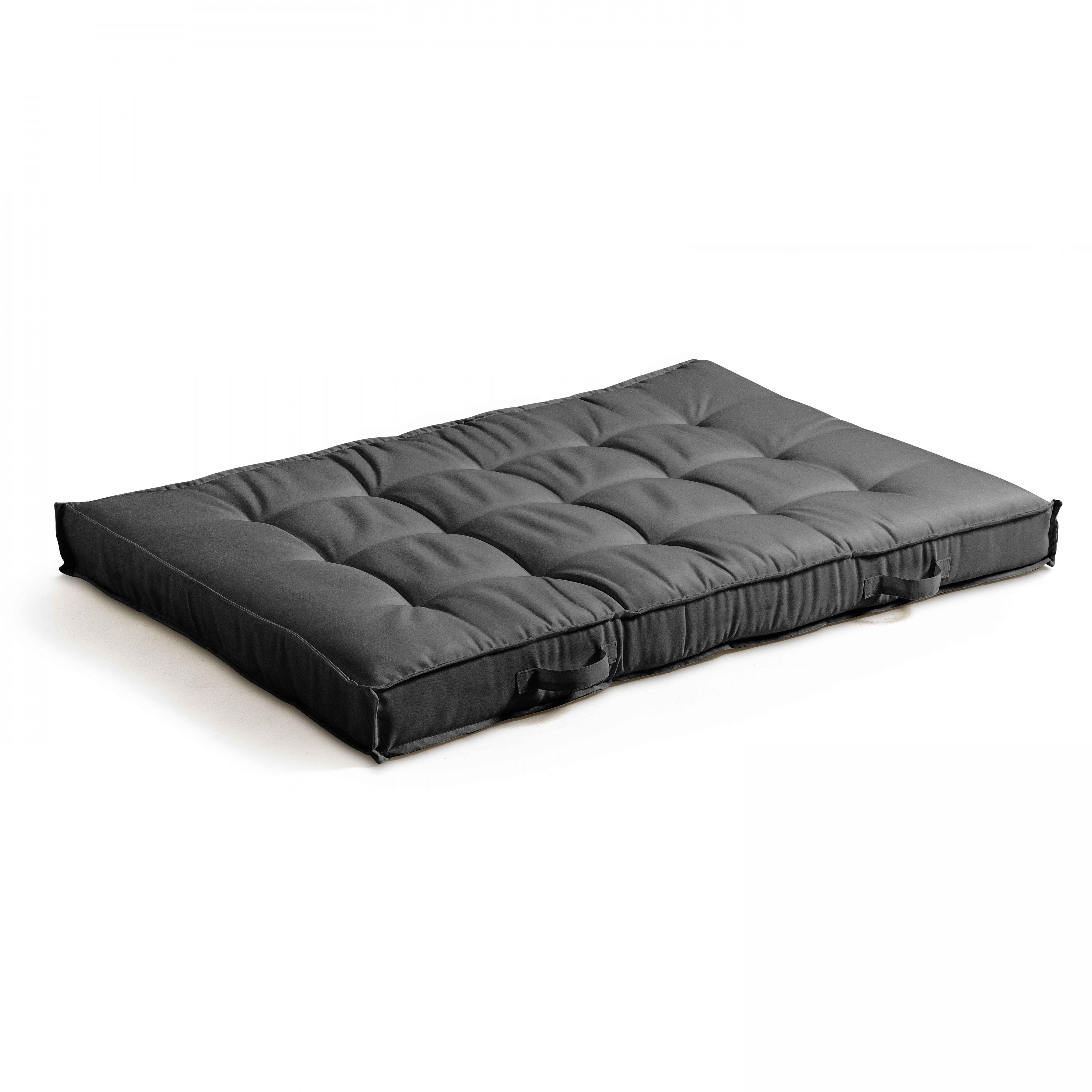 Coussin de sol matelassé en polyester gris 120x80 Coussin de sol matelassé en polyester gris 120x80