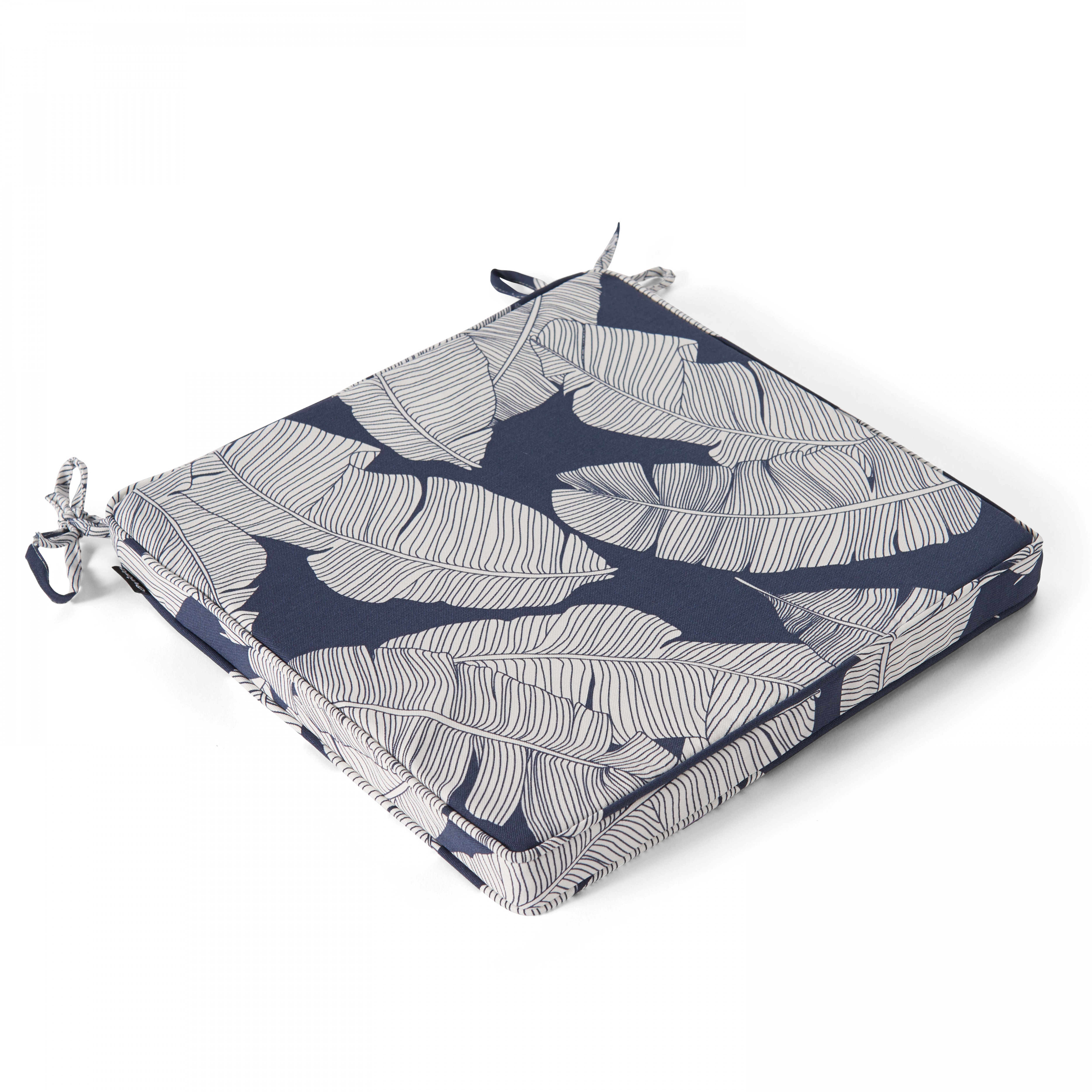 Coussin d'assise en polyester bleu (photo) Coussin d'assise en polyester bleu