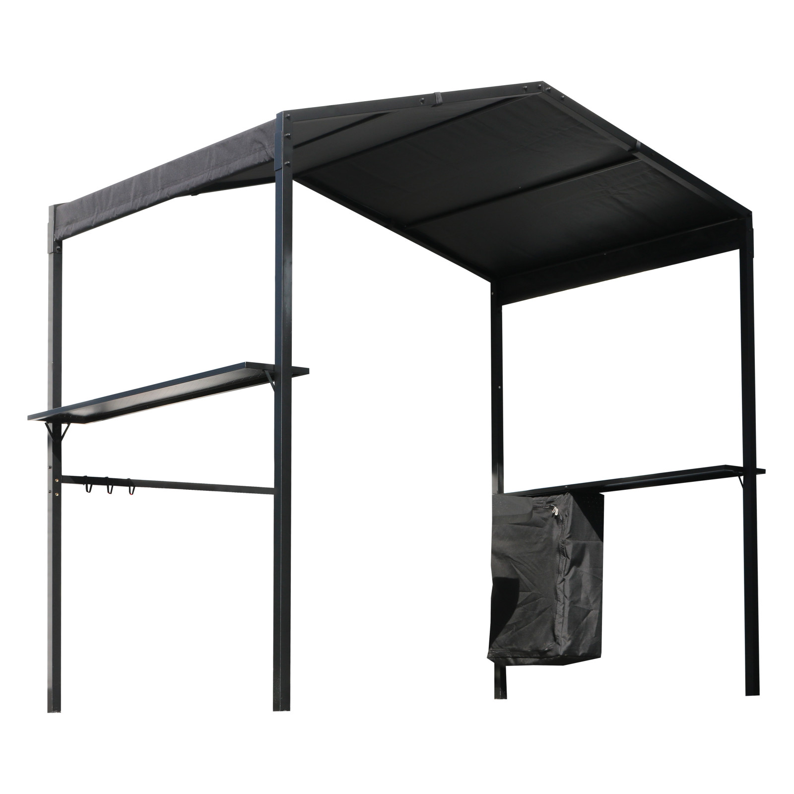 Tonnelle pour barbecue en acier noir Tonnelle pour barbecue en acier noir