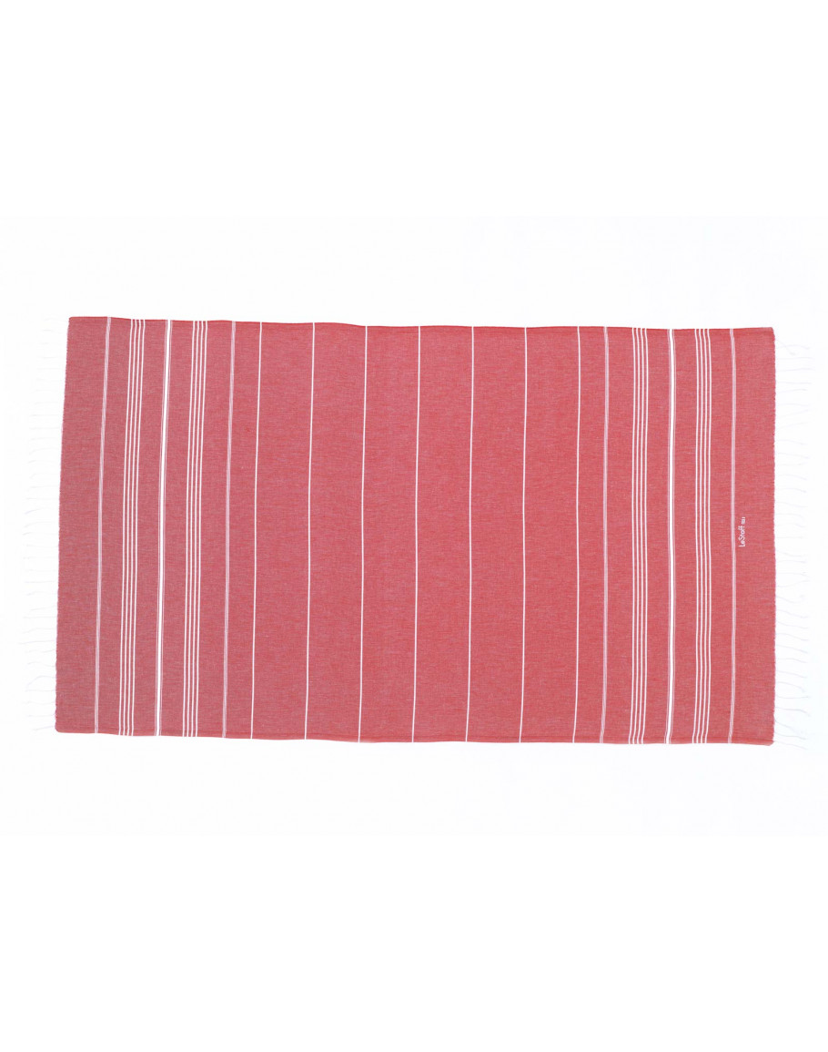Fouta en coton peigné Rouge 50 x 100 cm (photo) Fouta en coton peigné Rouge 50 x 100 cm