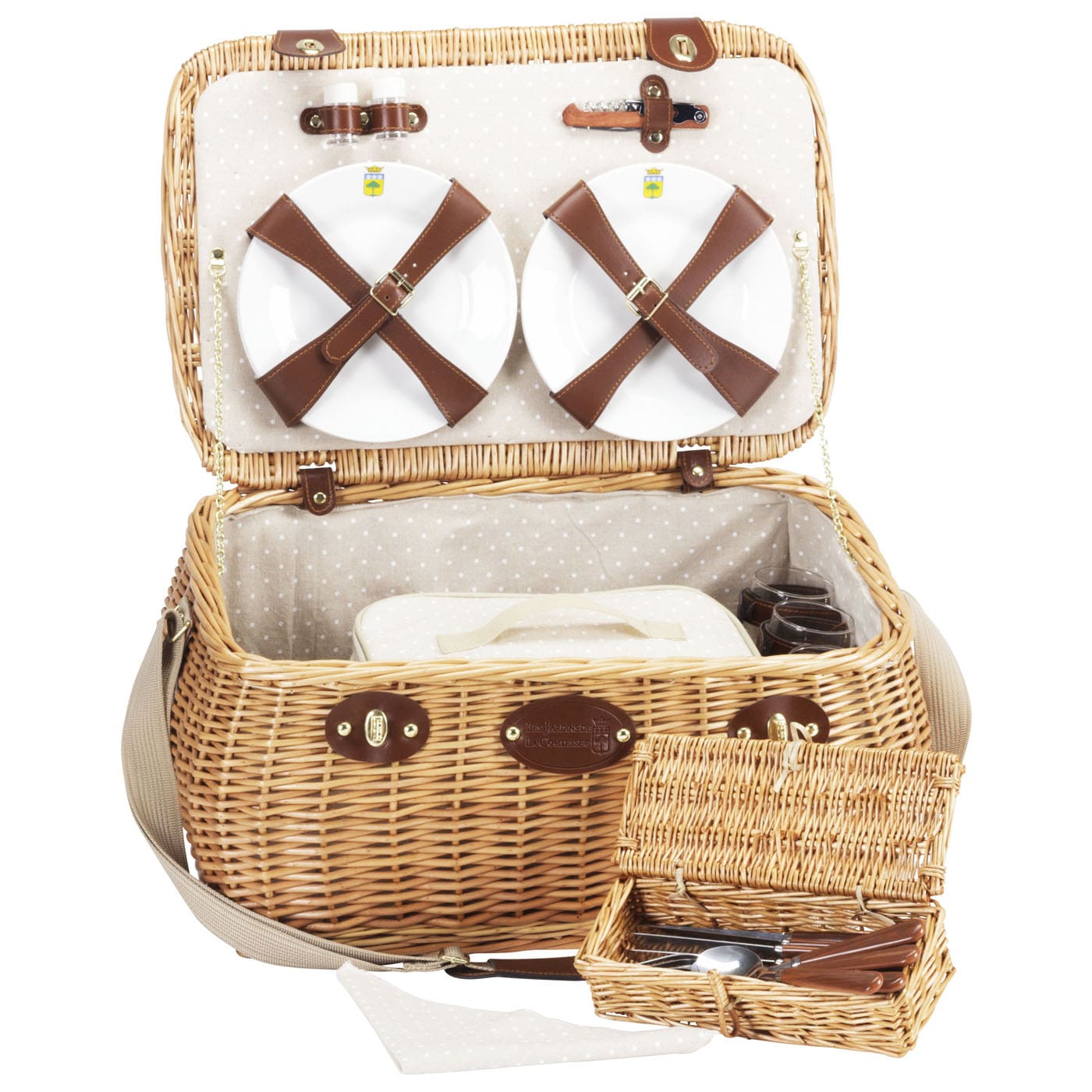 Panier pique-nique en osier Trocadéro beige 4 personnes Panier pique-nique en osier Trocadéro beige 4 personnes