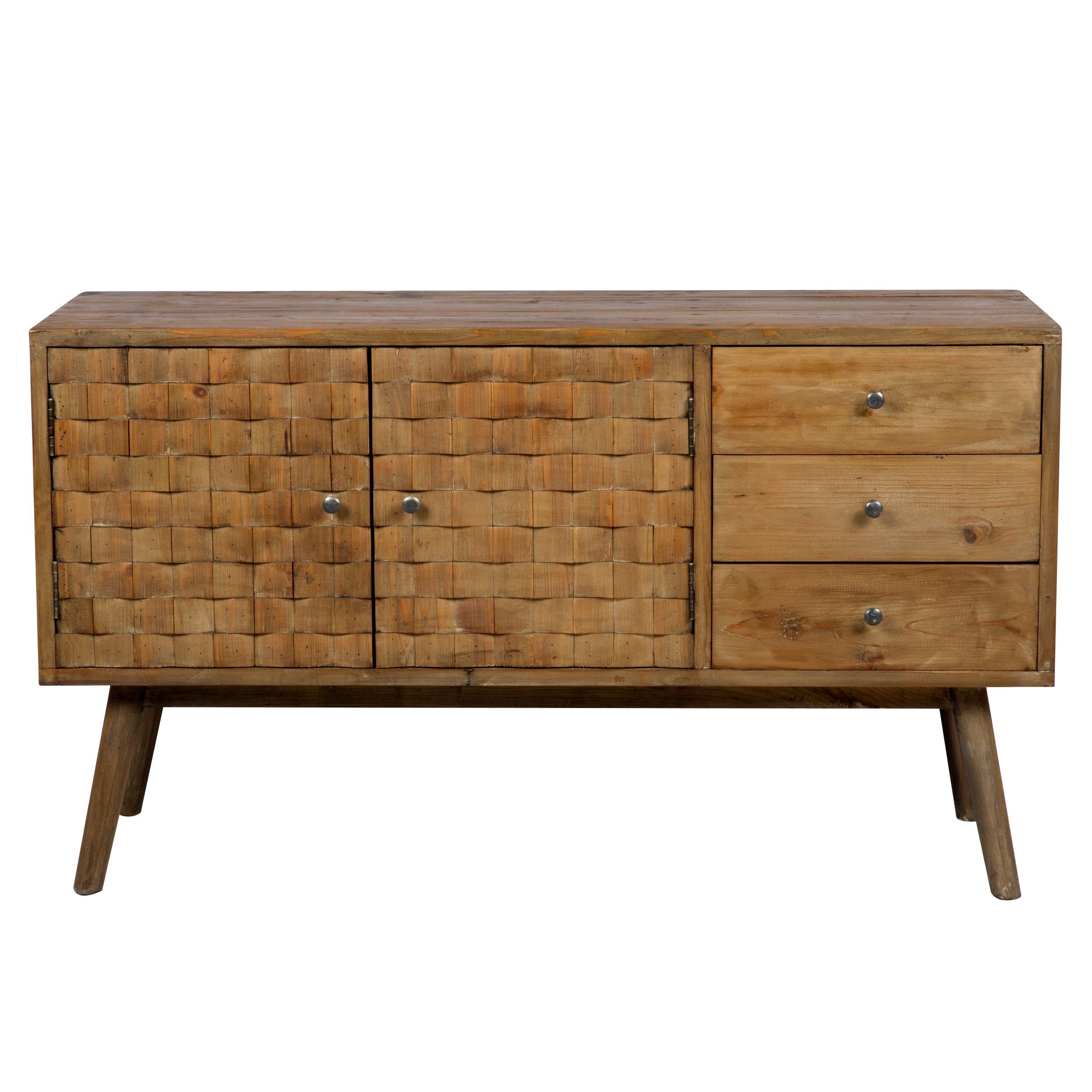 Buffet 2 portes 3 tiroirs en bois recyclé Buffet 2 portes 3 tiroirs en bois recyclé