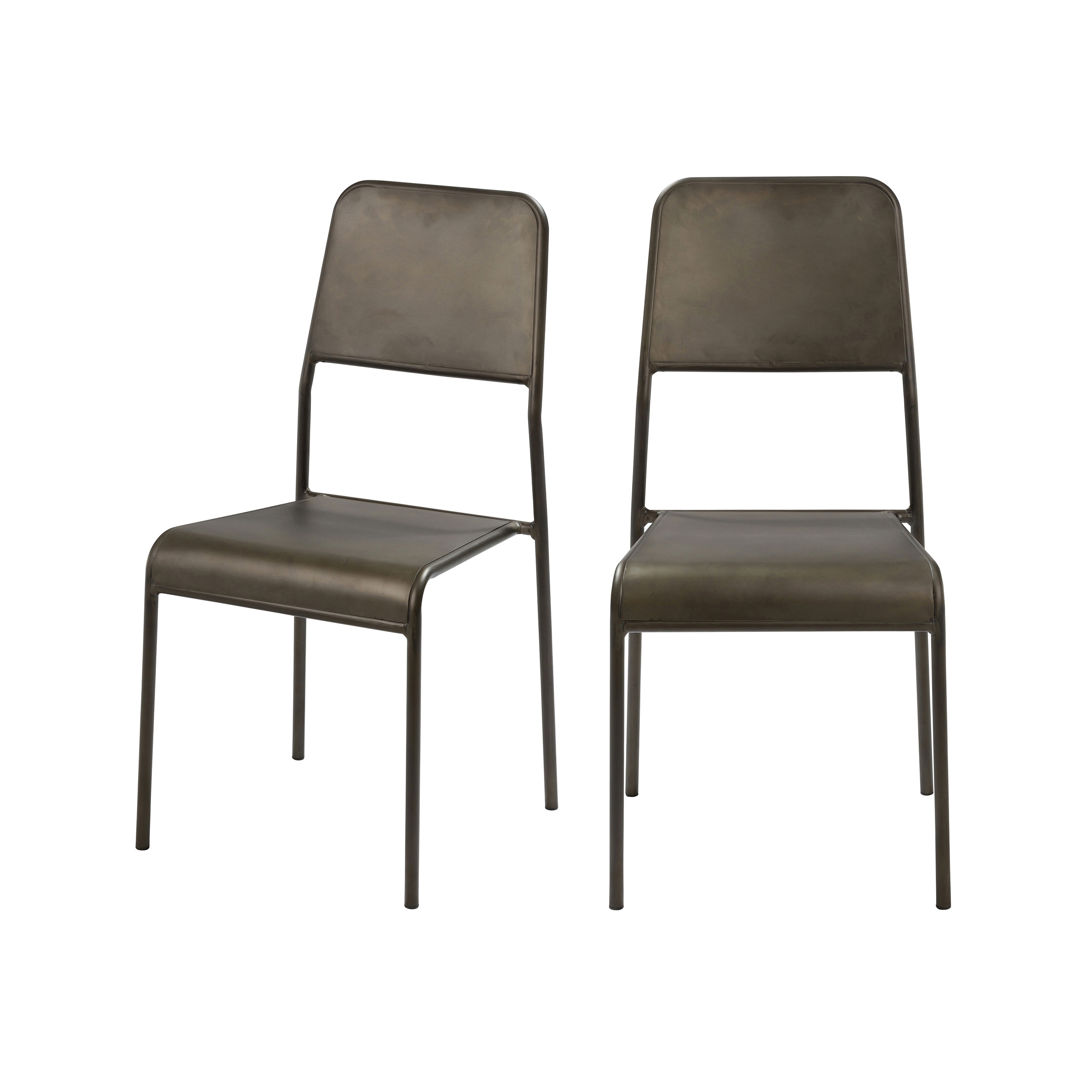 Chaise empilable gris métalisé intérieur/extérieur (x2) (photo) Chaise empilable gris métalisé intérieur/extérieur (x2)