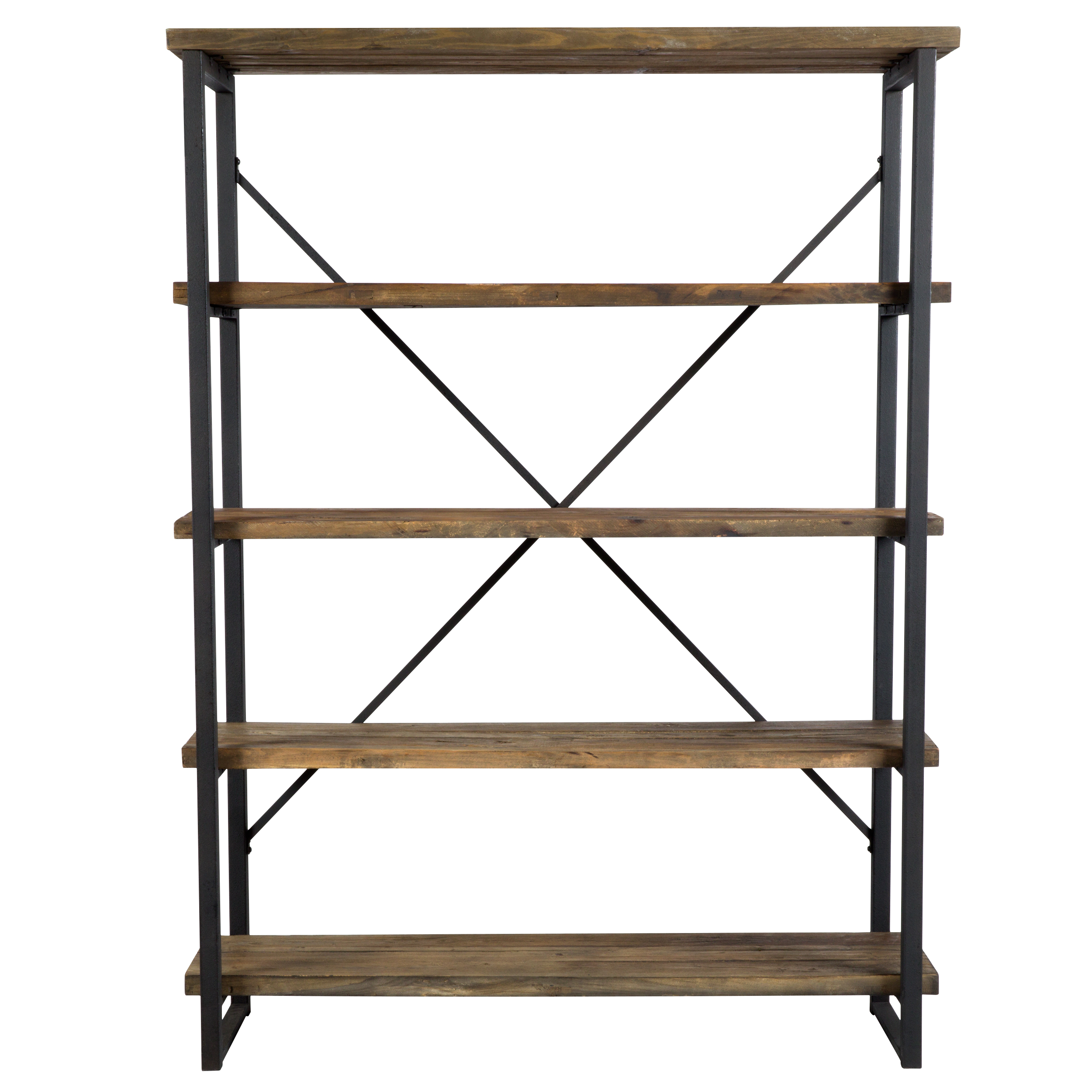 Etagère à 4 niveaux en bois recyclé et métal (photo) Etagère à 4 niveaux en bois recyclé et métal