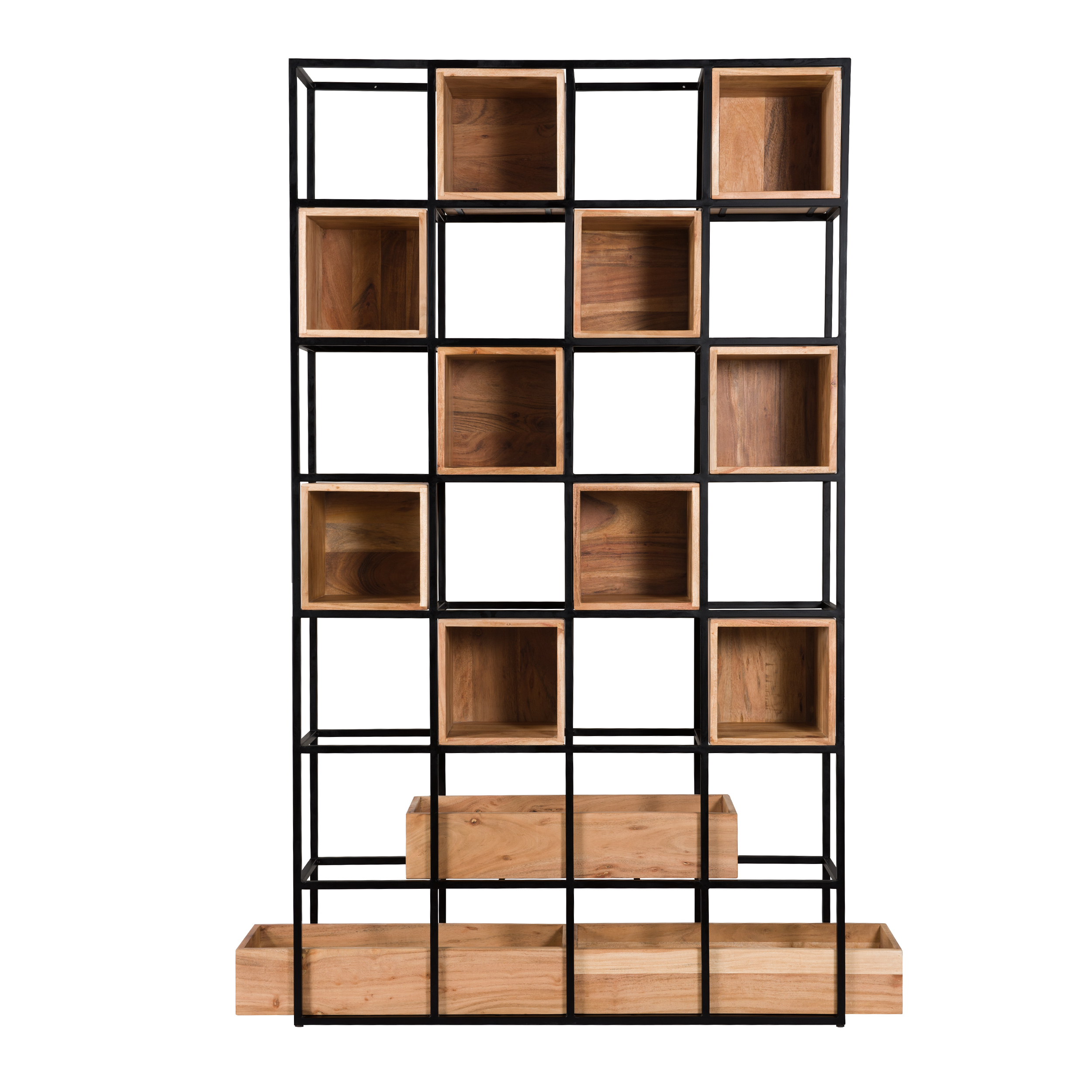 Etagère 10 niches en acacia et métal Etagère 10 niches en acacia et métal