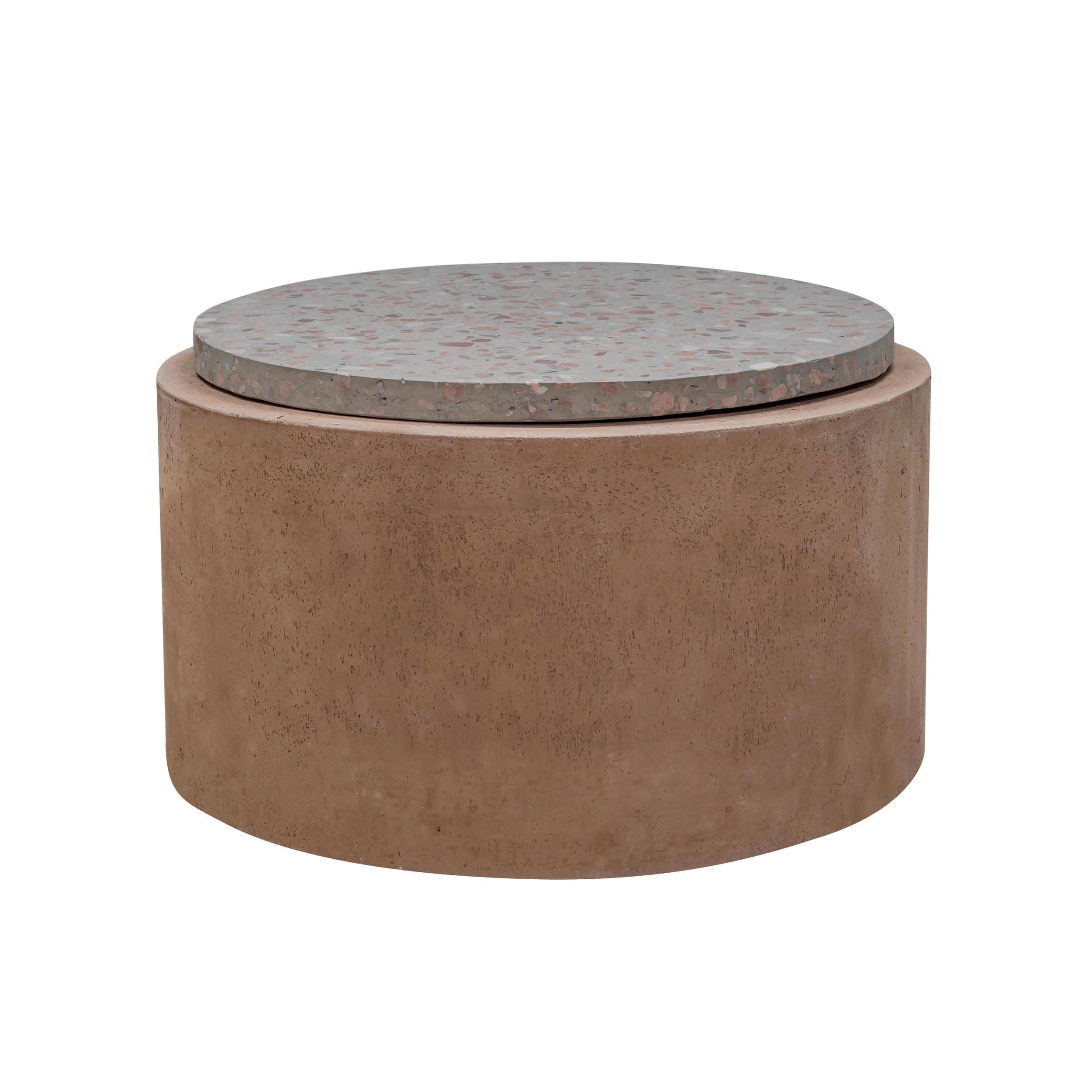 Table d'appoint ronde en terrazzo et béton 66 cm