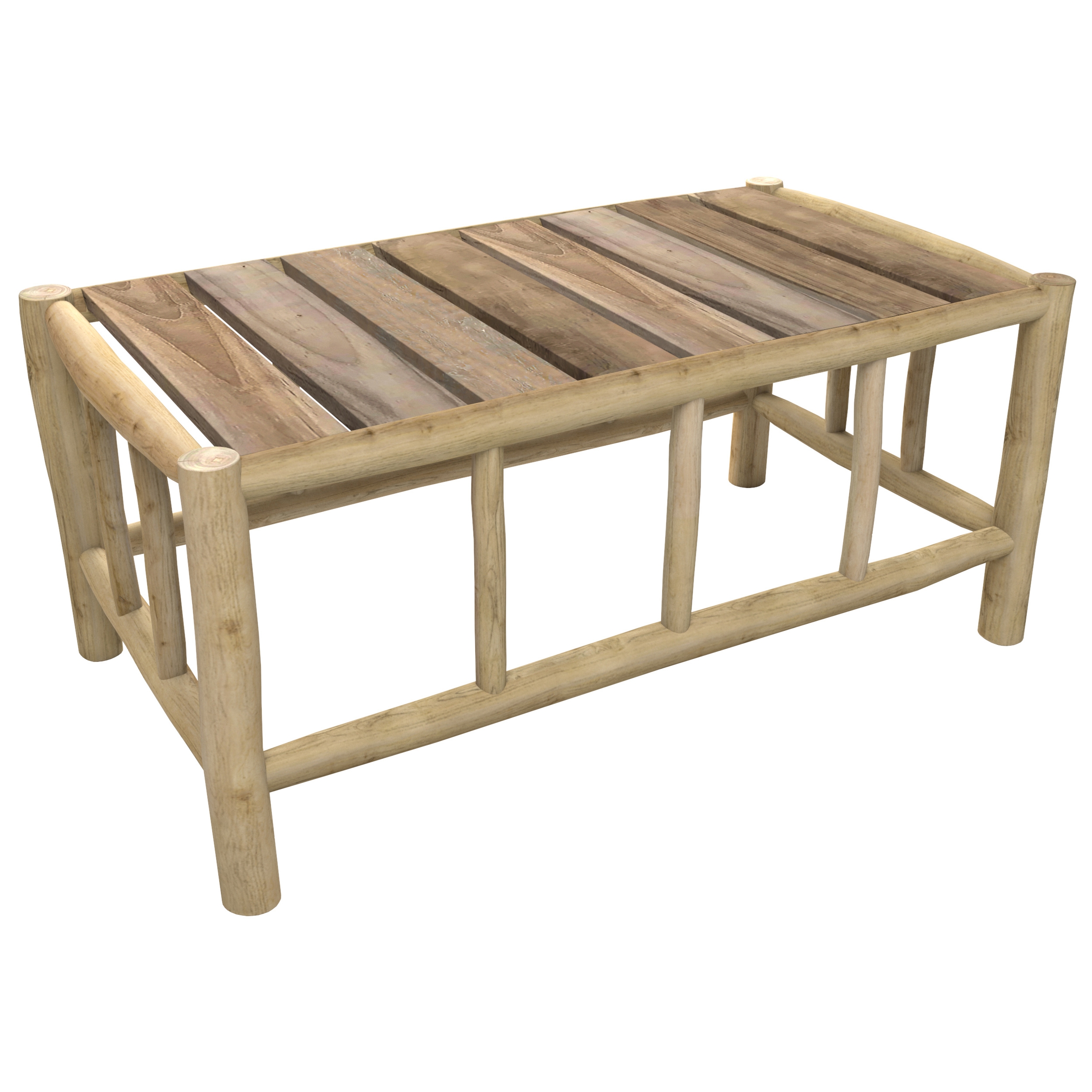 Table basse de jardin rectangulaire en teck