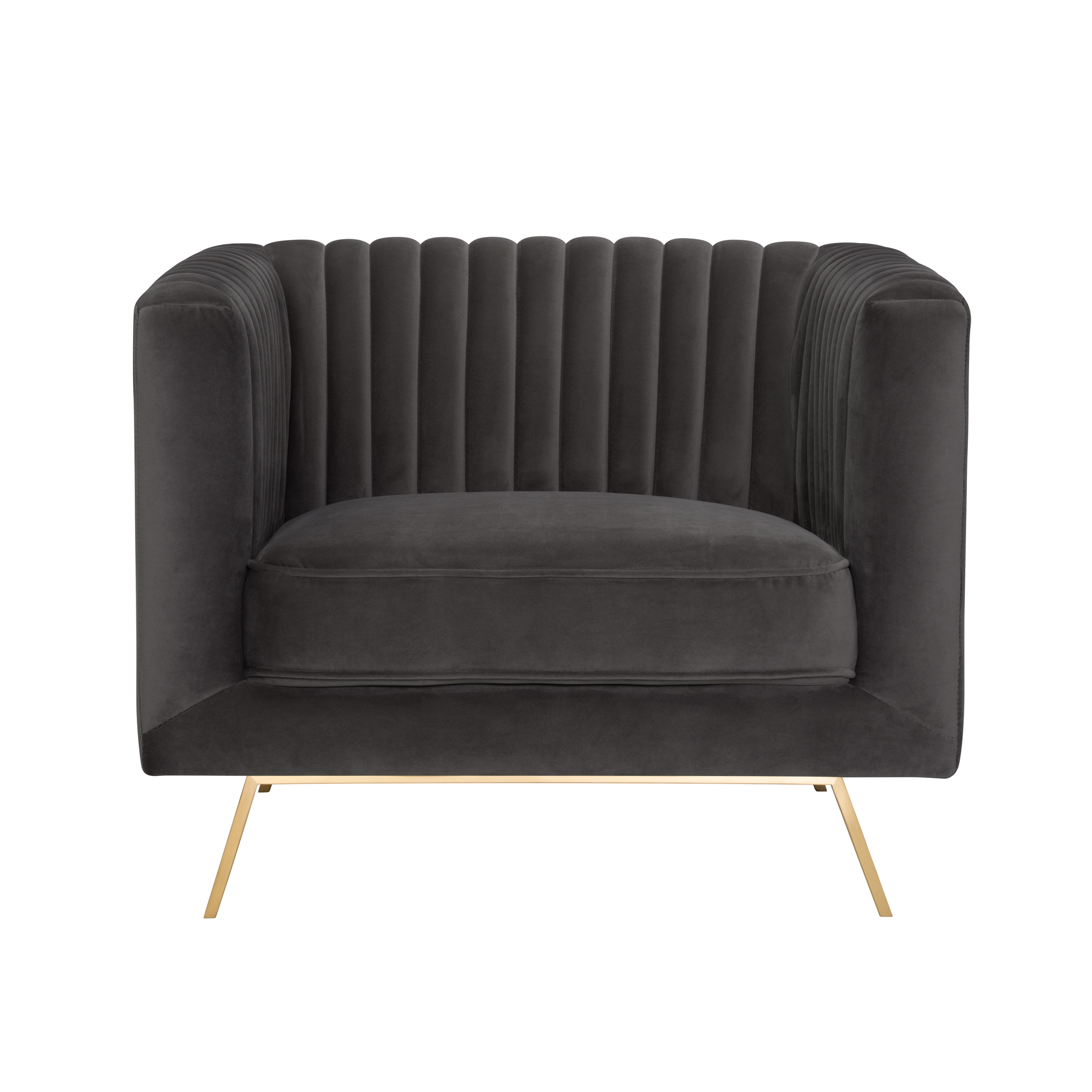 Fauteuil en velours gris Fauteuil en velours gris