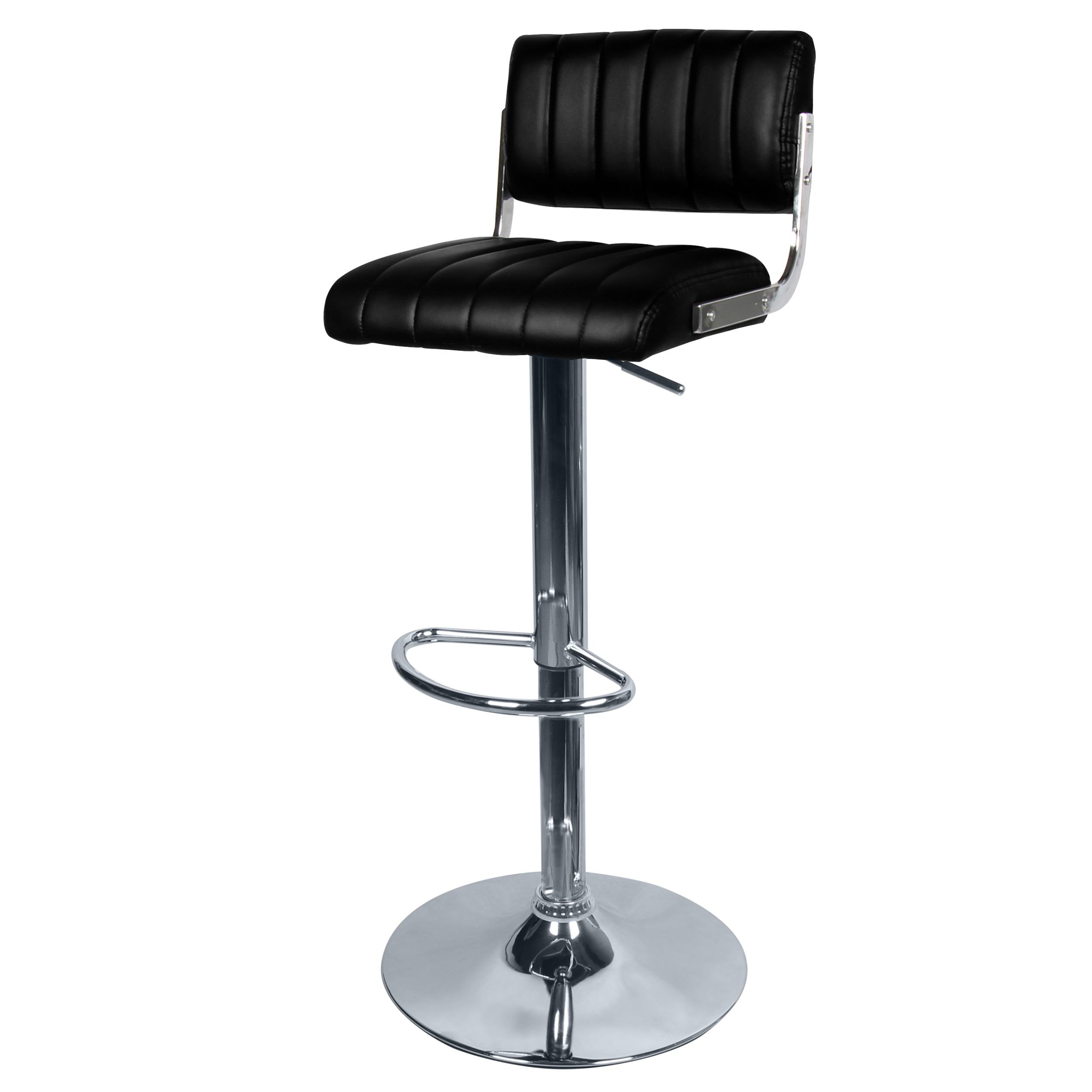 Tabouret de bar réglable 65/87 cm en cuir synthétique noir Tabouret de bar réglable 65/87 cm en cuir synthétique noir