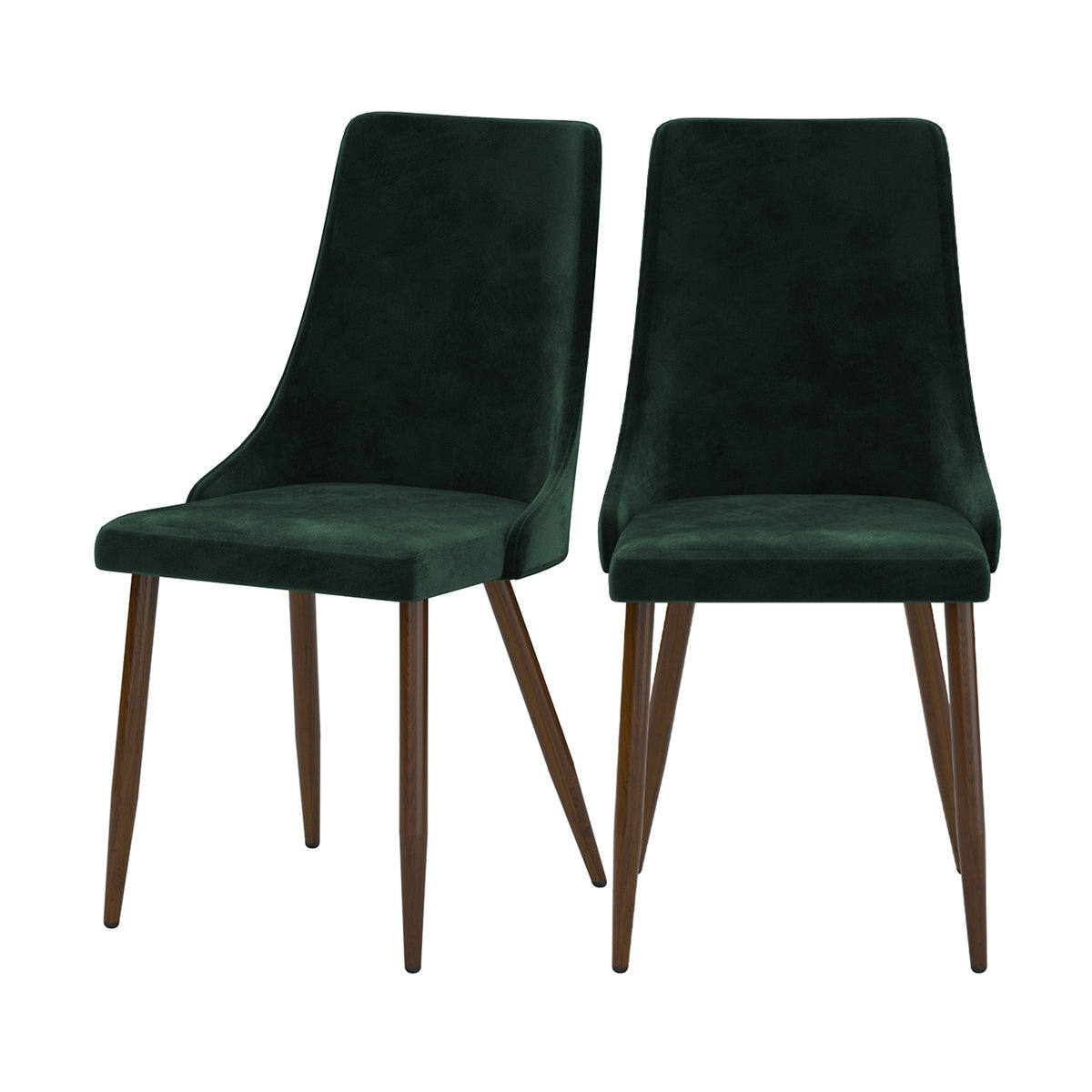 Chaise en velours vert (lot de 2)