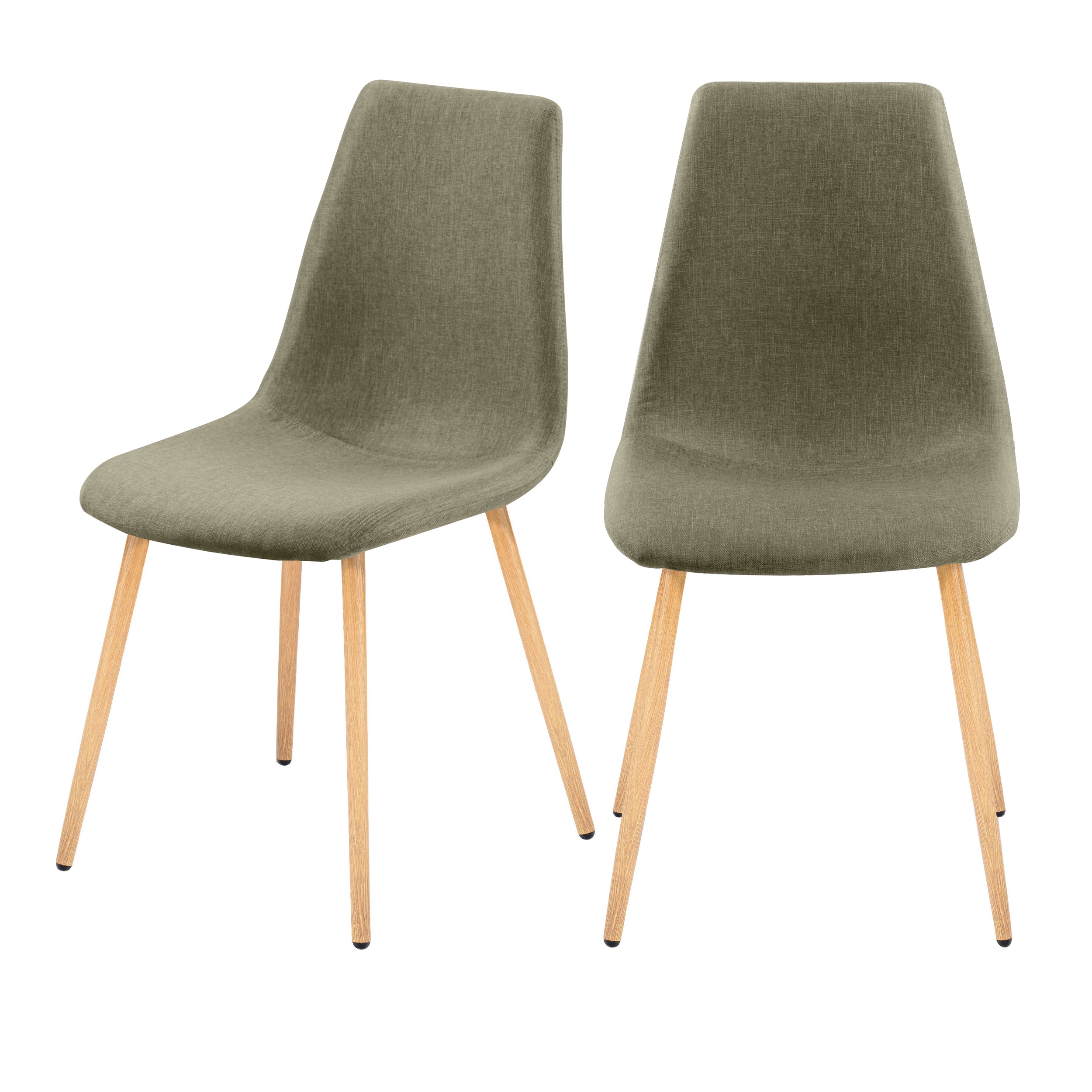 Chaise en tissu taupe (lot de 2) (photo) Chaise en tissu taupe (lot de 2)