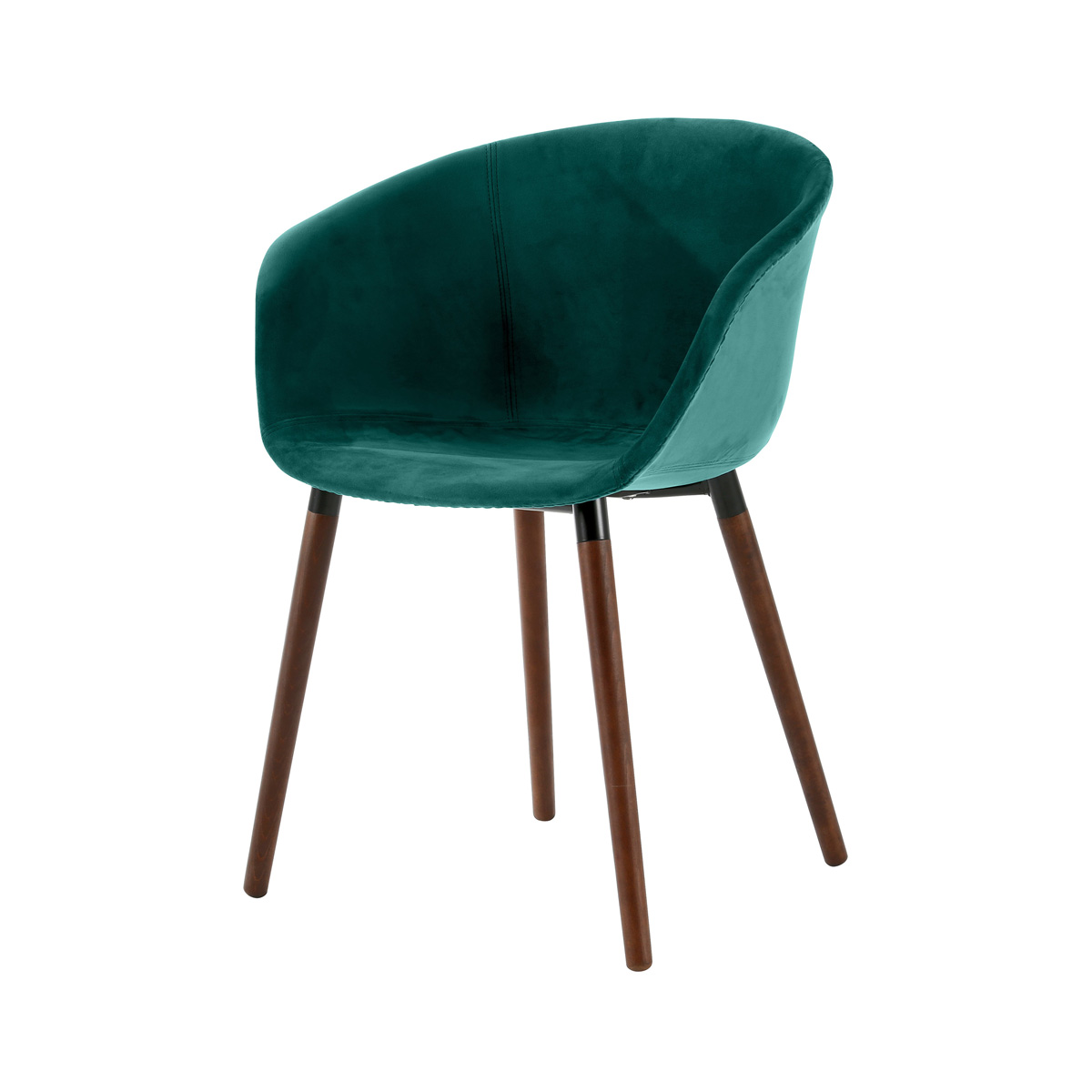Chaise en velours vert canard
