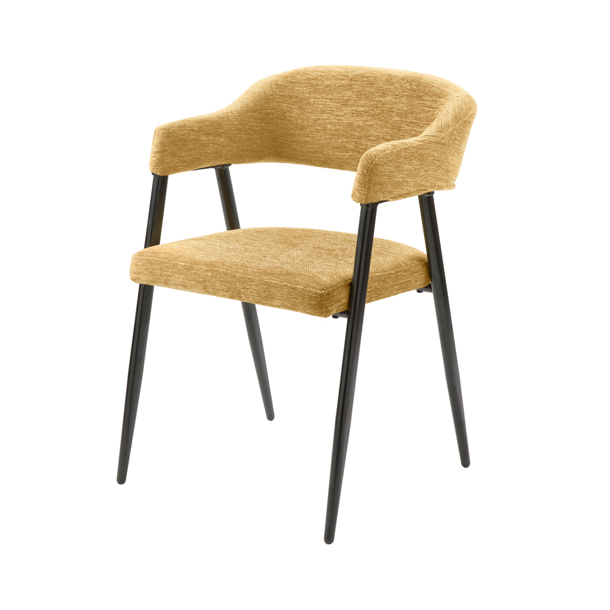 Chaise en tissu jaune chiné (photo) Chaise en tissu jaune chiné