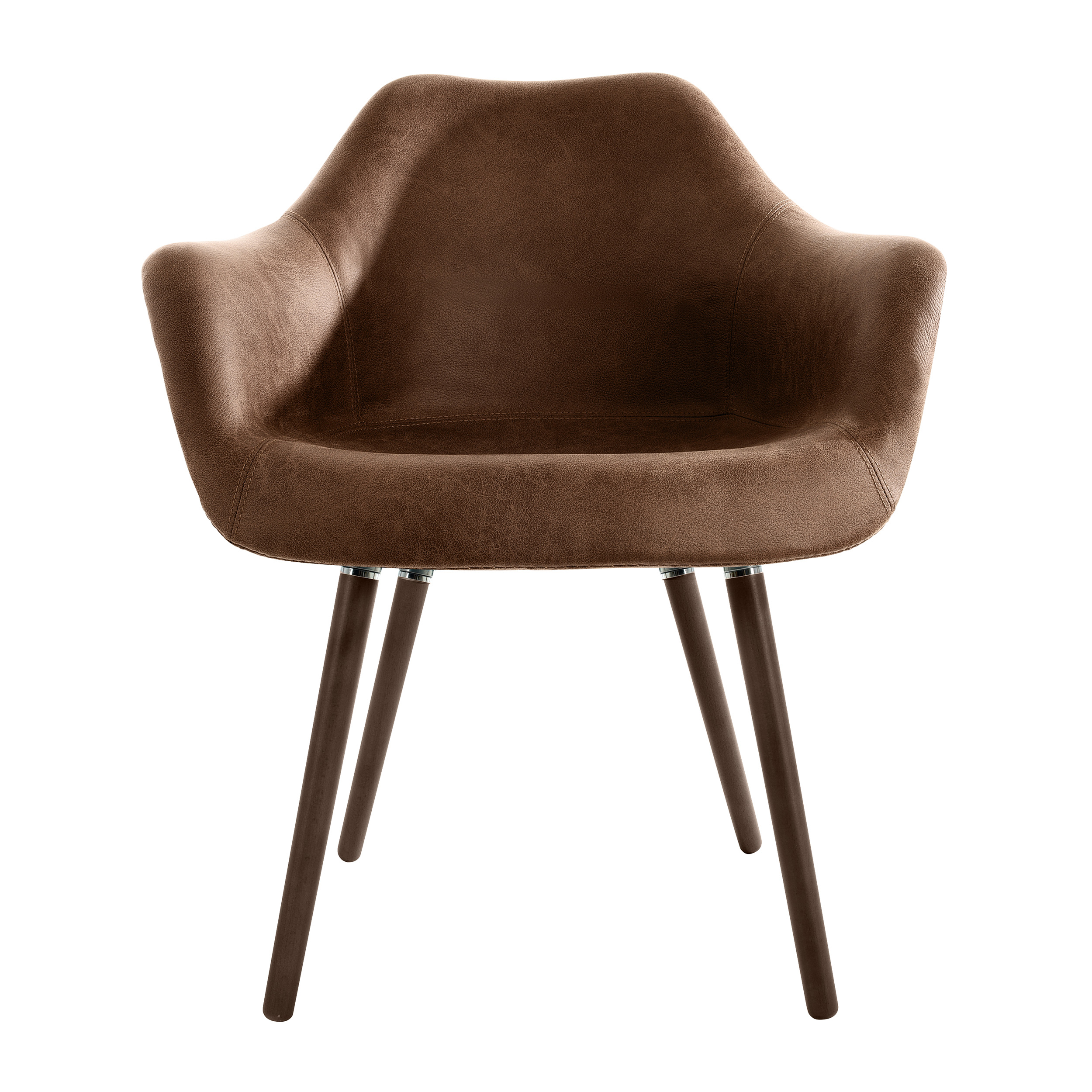 Chaise en tissu marron effet cuir vieilli Chaise en tissu marron effet cuir vieilli