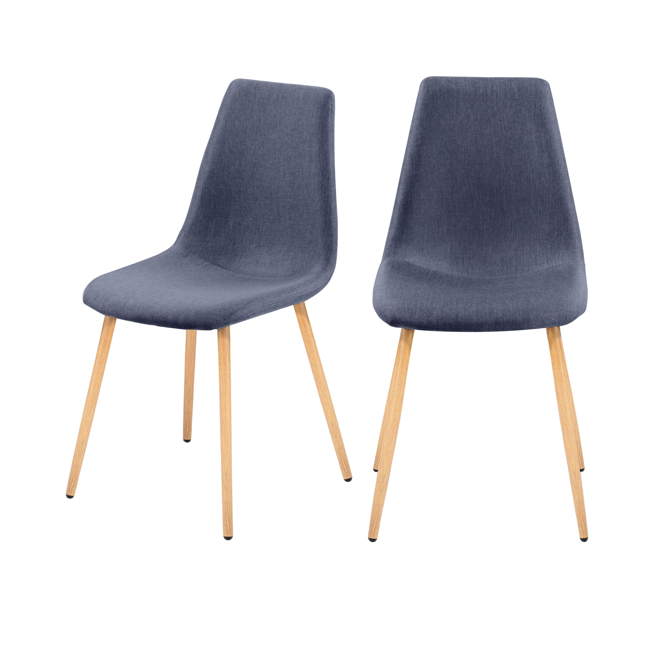 Chaise en tissu bleu gris (lot de 2)