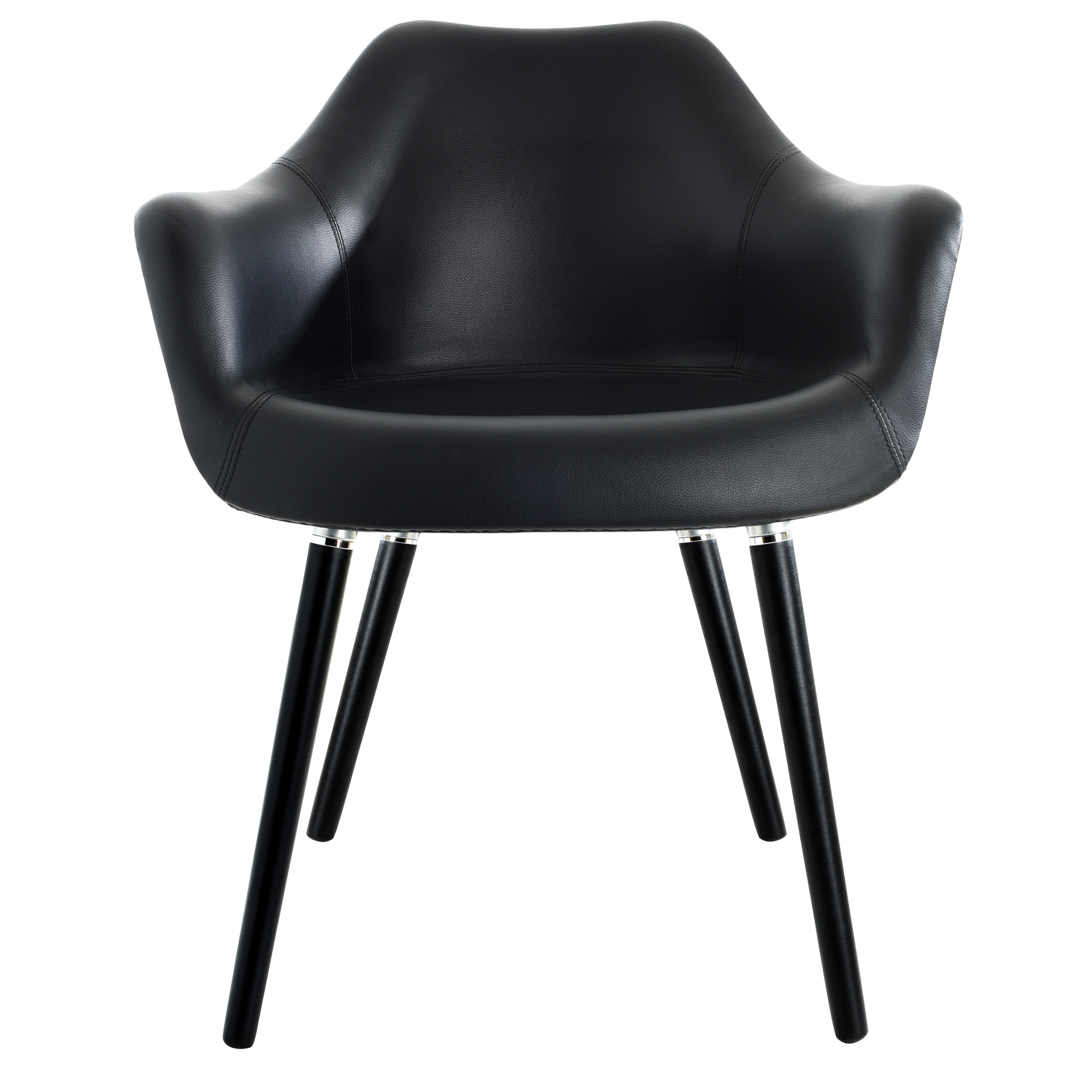 Chaise en cuir synthétique noir Chaise en cuir synthétique noir
