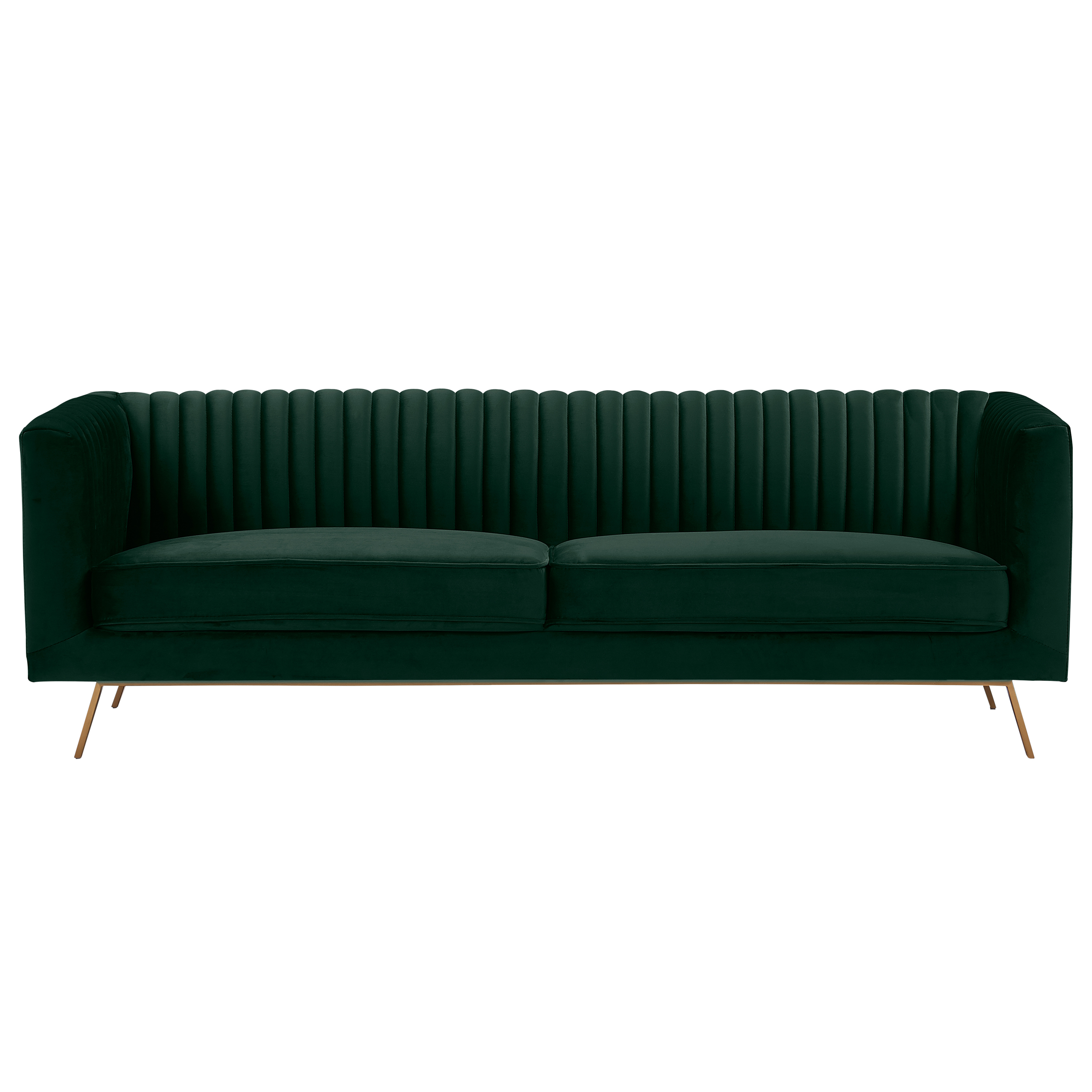 Canapé fixe 3 places Tissu Design Vert Promotion