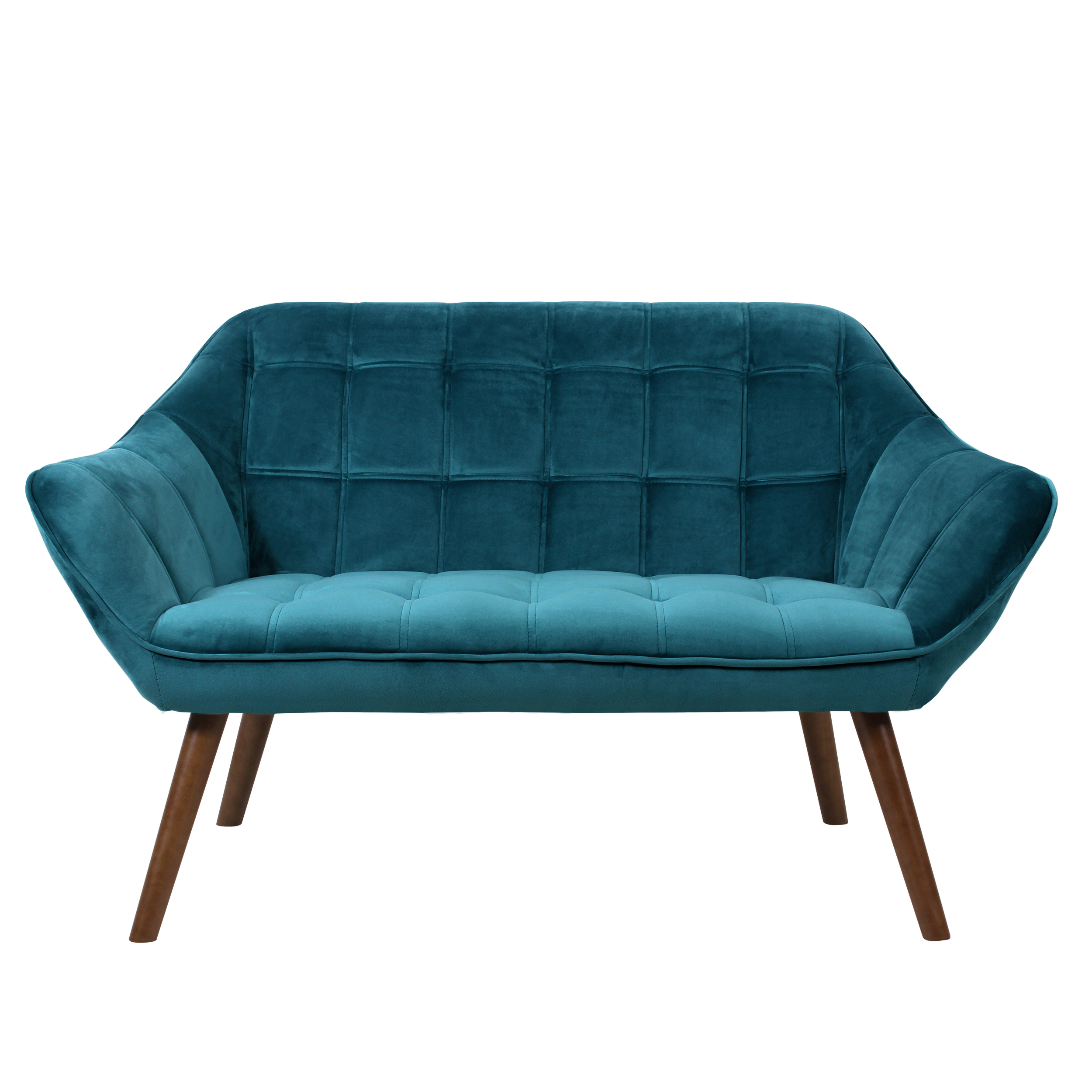 Canapé 2 places en velours bleu turquoise Canapé 2 places en velours bleu turquoise