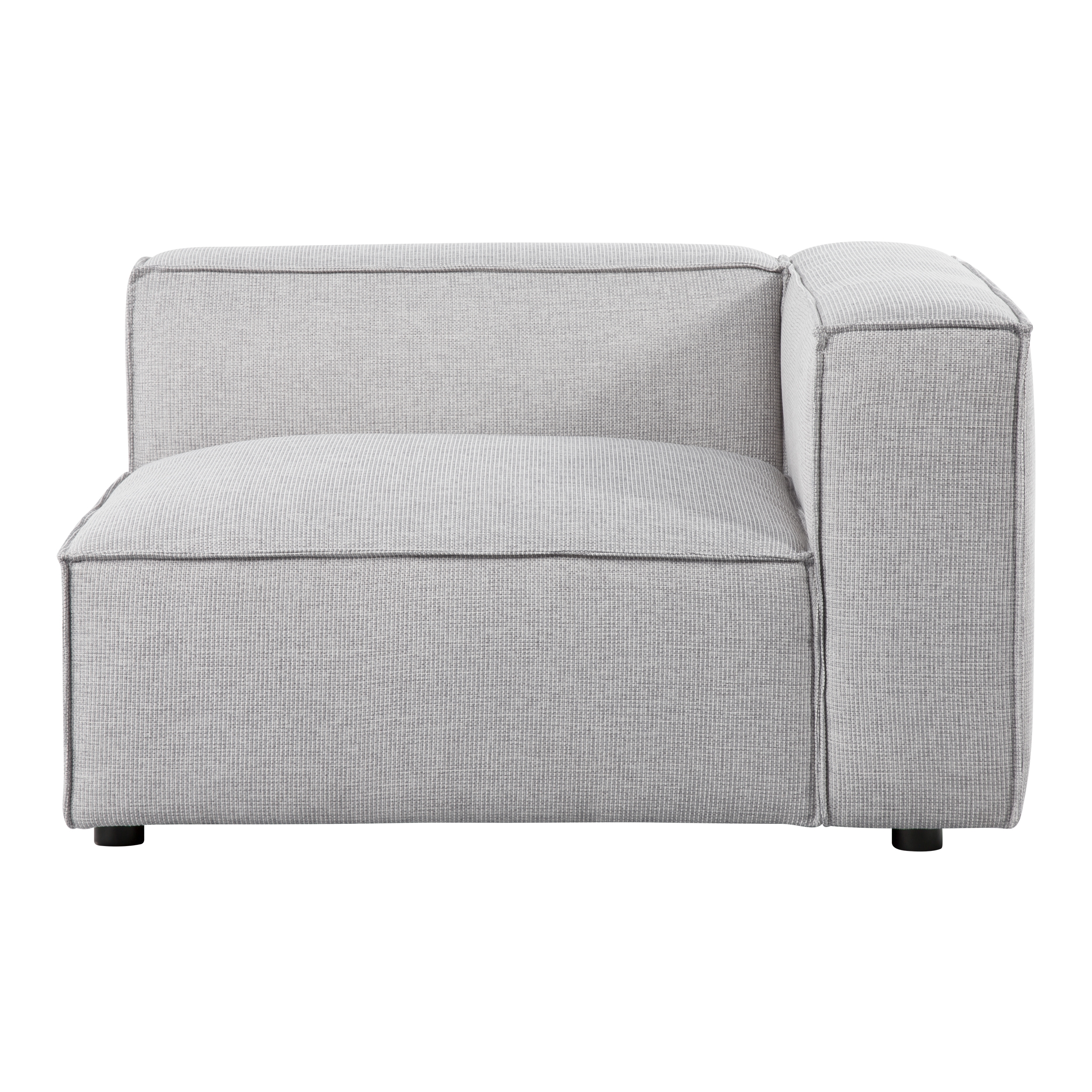 Angle droit modulable en tissu gris clair Angle droit modulable en tissu gris clair