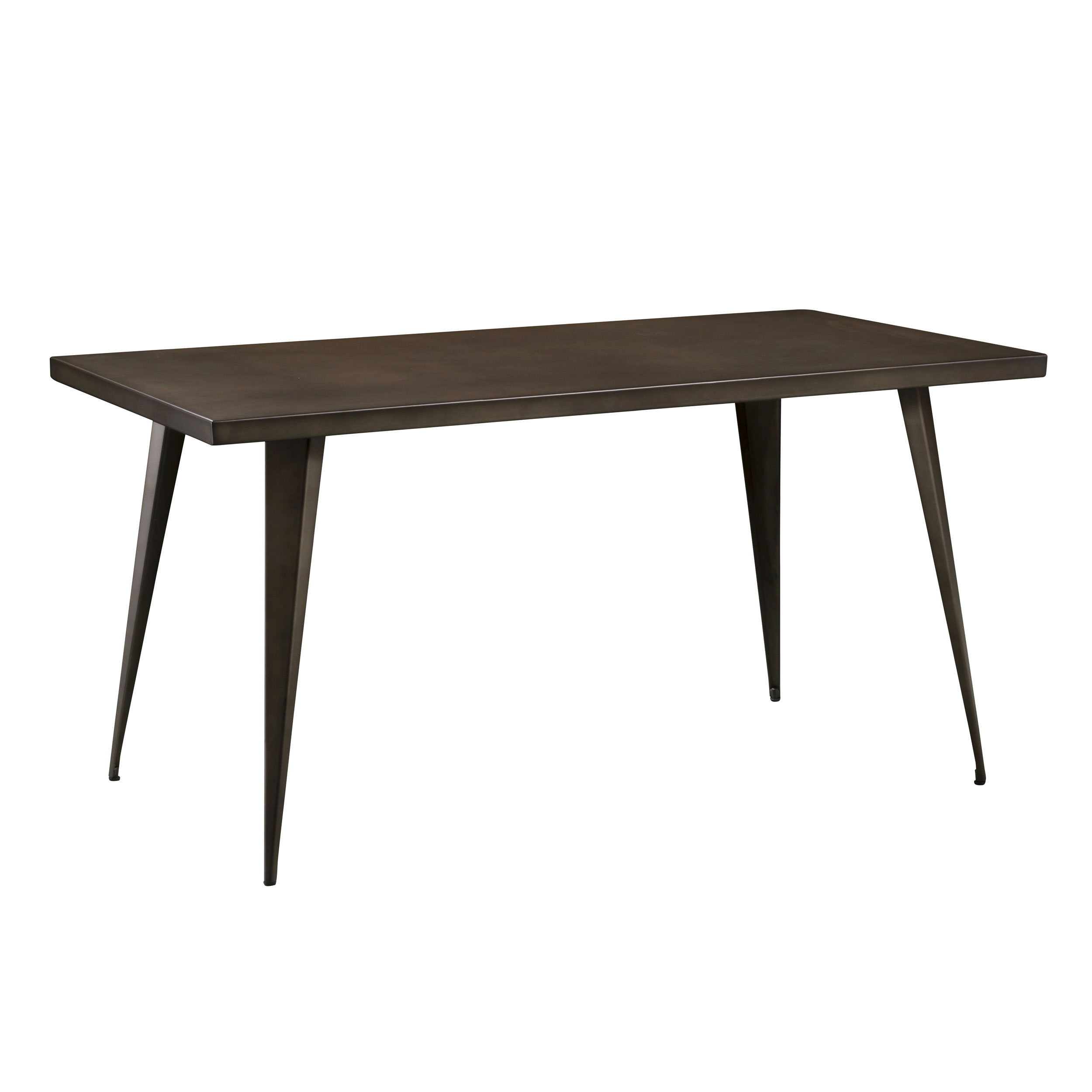 Table à manger rectangulaire en métal gris, 6 personnes Table à manger rectangulaire en métal gris, 6 personnes