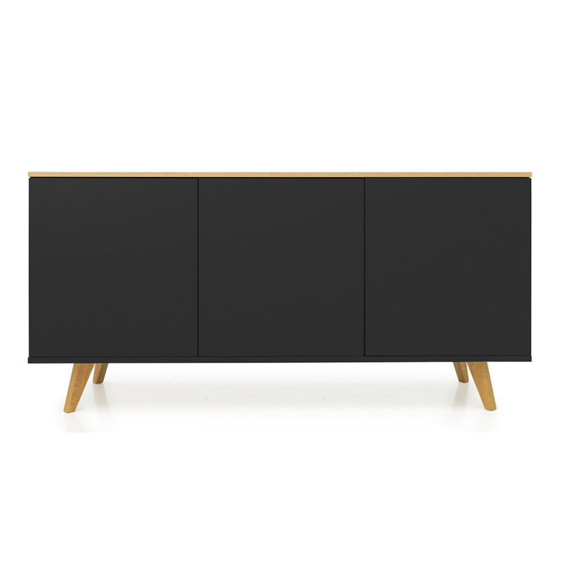 Buffet moderne 3 portes style scandinave Noir