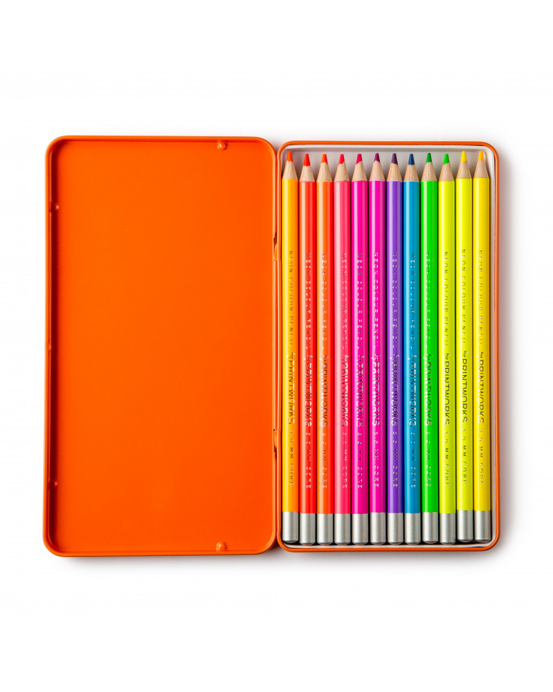 Boîte de 12 Crayons de Couleur Néon (photo) Boîte de 12 Crayons de Couleur Néon