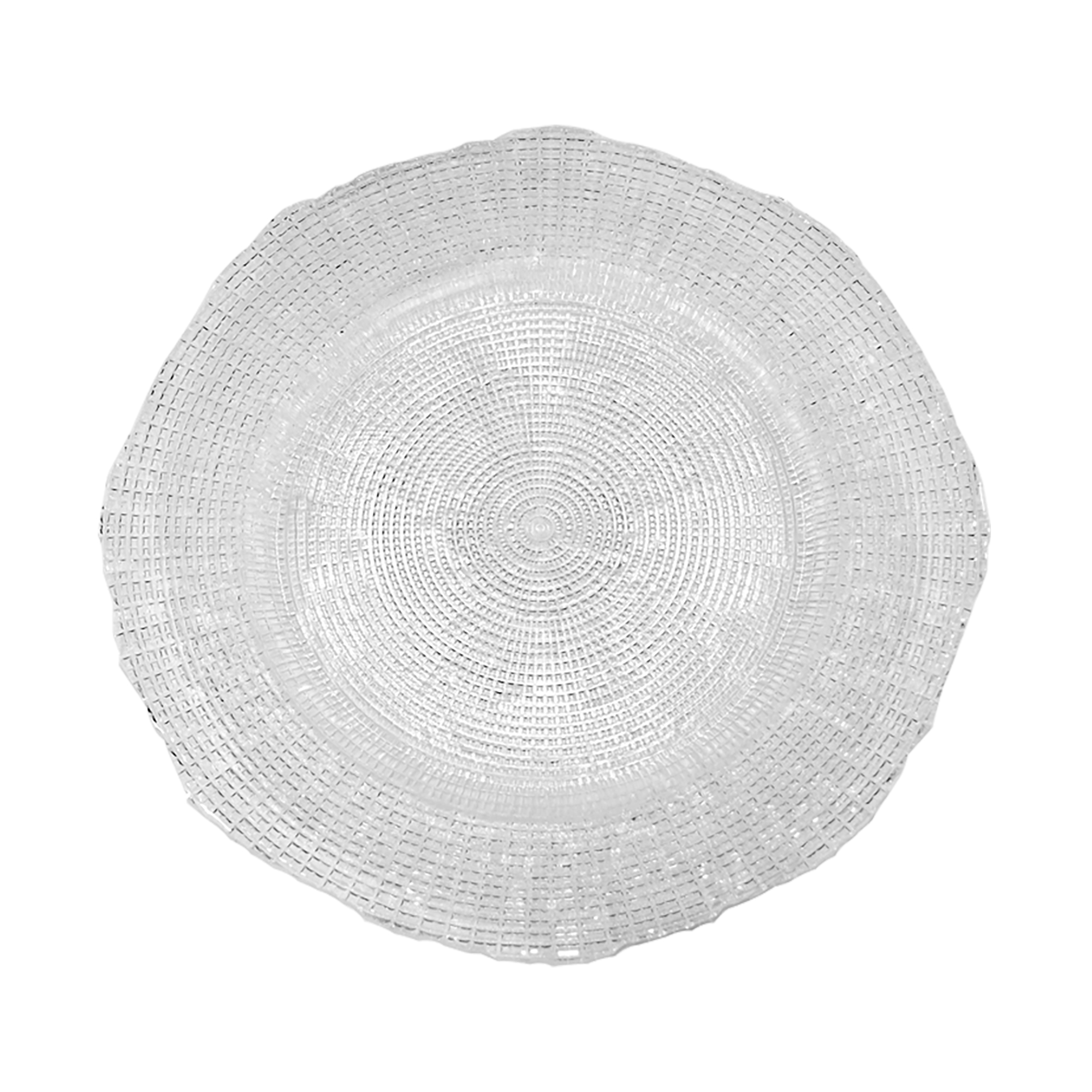 Assiette plate en verre pressé 27 cm - Lot de 6
