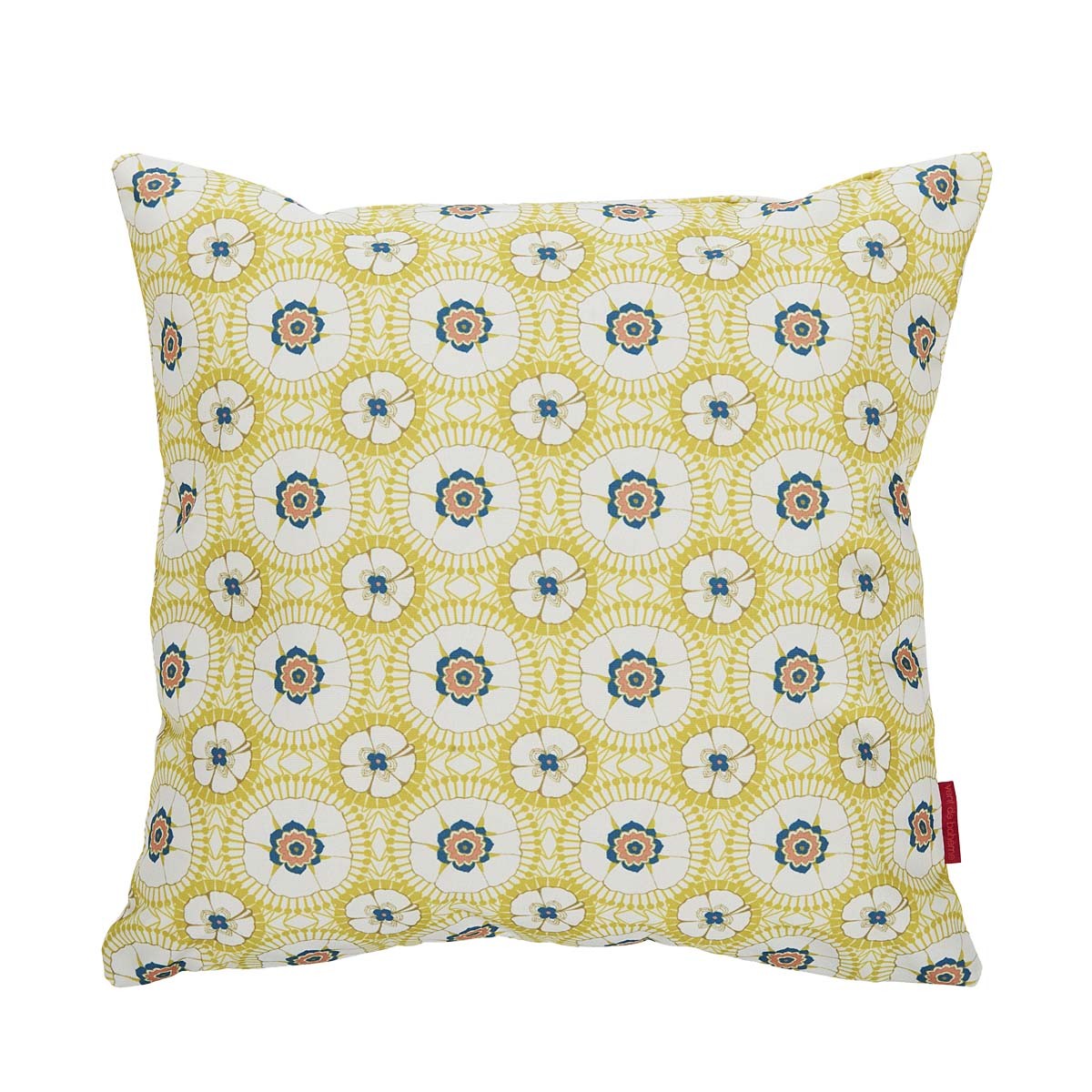 Housse de coussin extérieur imprimé graphique jaune 45x45