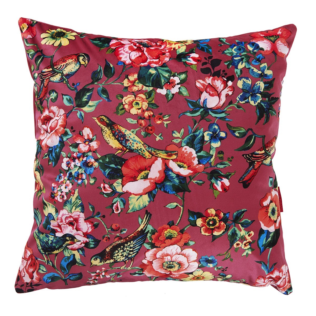 Housse de Coussin velours imprimé fleuri rose 45x45 cm Housse de Coussin velours imprimé fleuri rose 45x45 cm